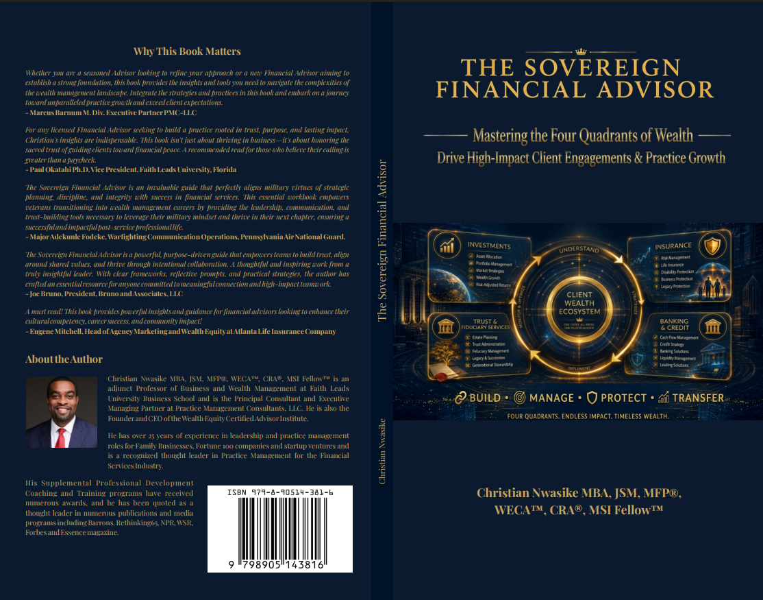 "The Sovereign Financial Advisor" by Christian Nwasike Gives Financial Professionals a Tactical Roadmap for Building Influence, Trust, and Practice Growth in a Hyper-Competitive Market