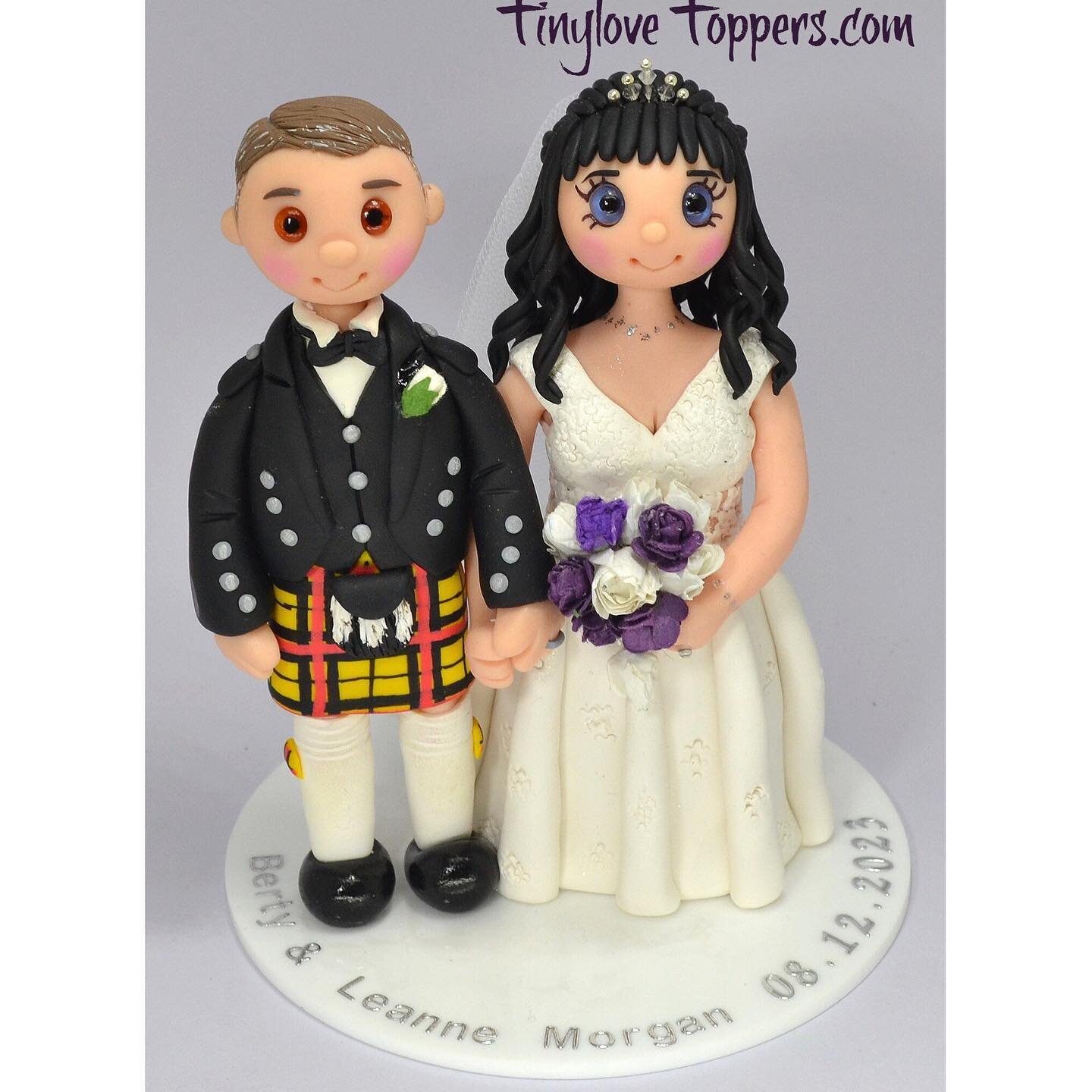 Personalised Wedding Cake Topper for Berty and Leanne &lt;3
#weddingcaketoppers #brideandgroom #scottishwedding