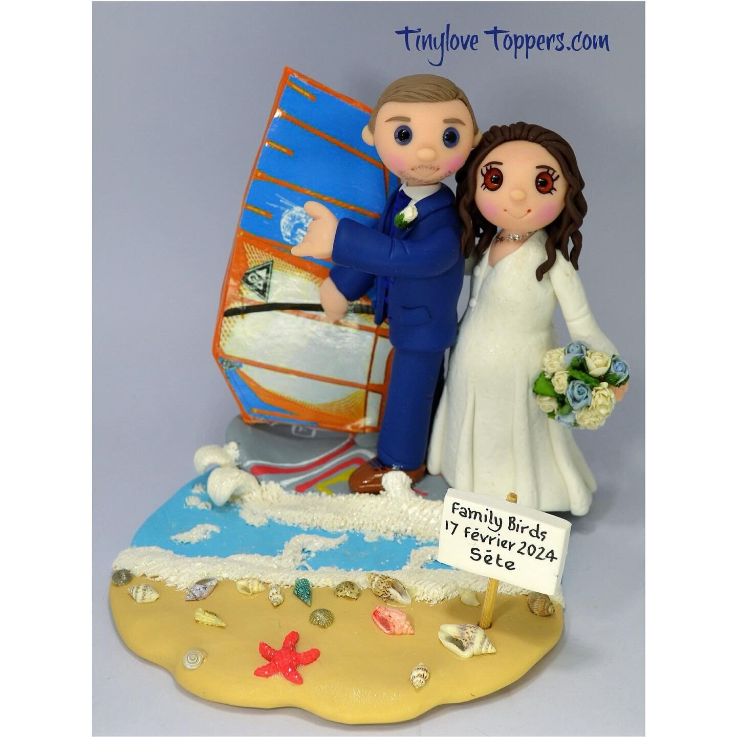 I posted this Wedding Cake Topper all the way to France for this Windsurfing loving couple!
Are you getting married in 2024 or 2025?
would you like a personalised wedding cake topper that you can keep for a lifetime? 
Personalised non edible wedding 