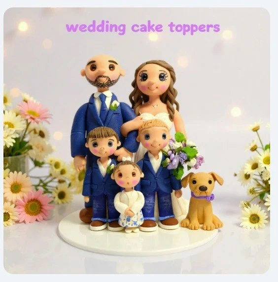 Taking orders for 2026, 2027 and beyond .
I'm Rosie and i hand make these beautiful wedding cake toppers.
I'm based in the UK, but i ship worldwide.
My toppers are made from a long lasting material , so you can treasure them for a lifetime. 
you can 