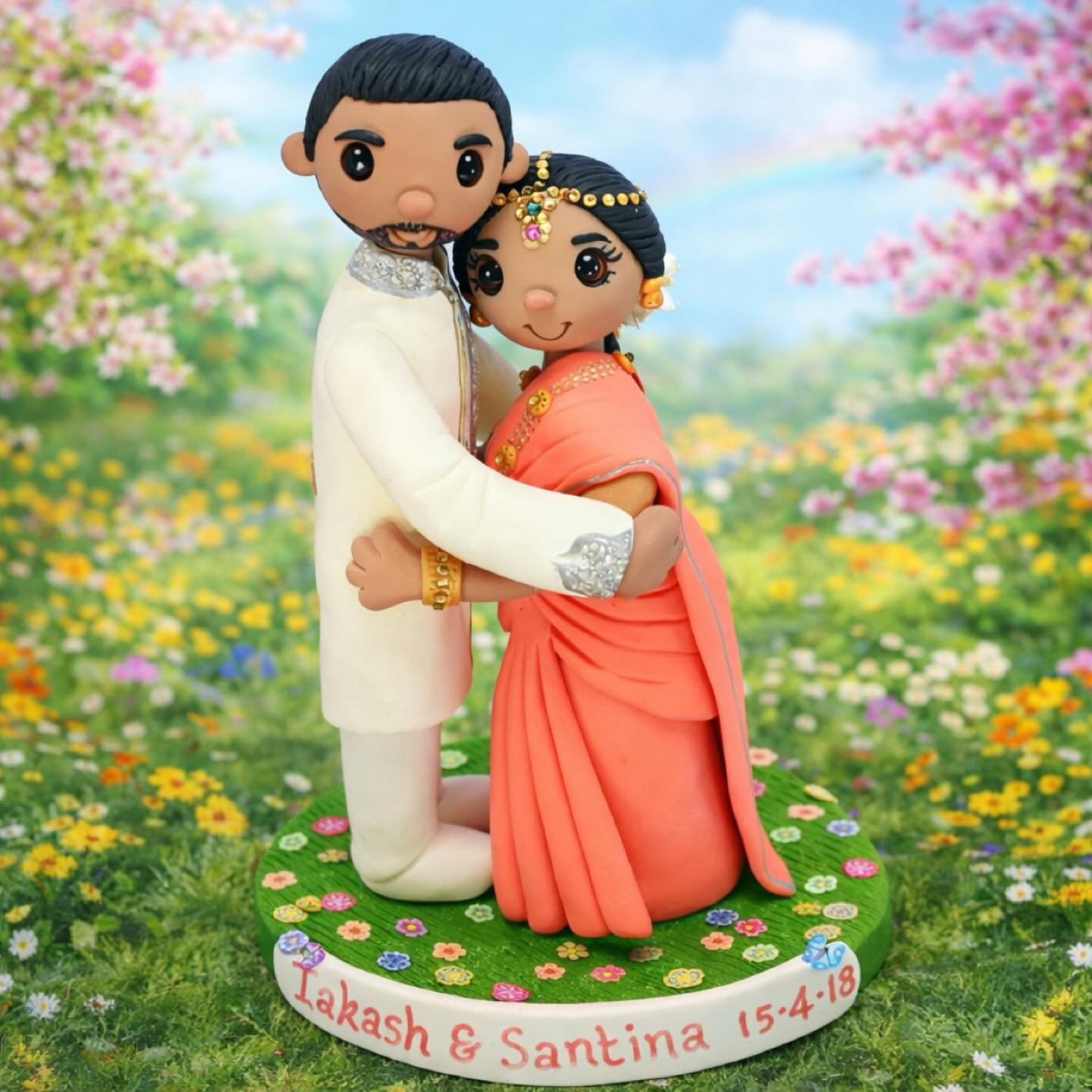 Taking orders for 2026, 2027 and beyond .
I&rsquo;m Rosie and i hand make these beautiful wedding cake toppers.
I&rsquo;m based in the UK, but i ship worldwide.
My toppers are made from a long lasting material , so you can treasure them for a lifetim