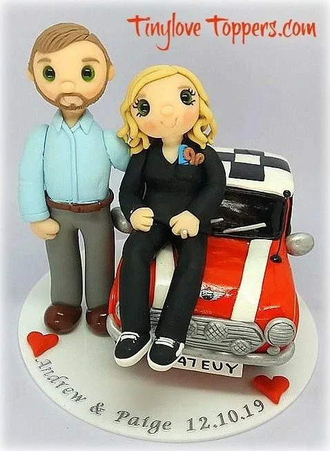 Mini Cooper Car Wedding Cake Topper