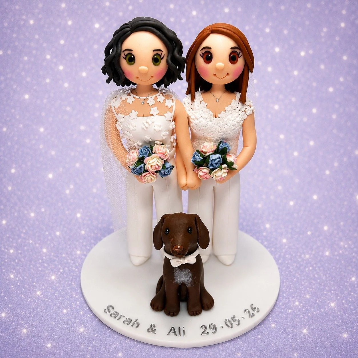 Sarah and Ali tied the knot yesterday and this is the personalised wedding cake topper i created for them, now they can treasure it forever &hearts;👭🏳️&zwj;🌈
#engaged  #weddingcaketopper #lgtb #gayweddingplanner