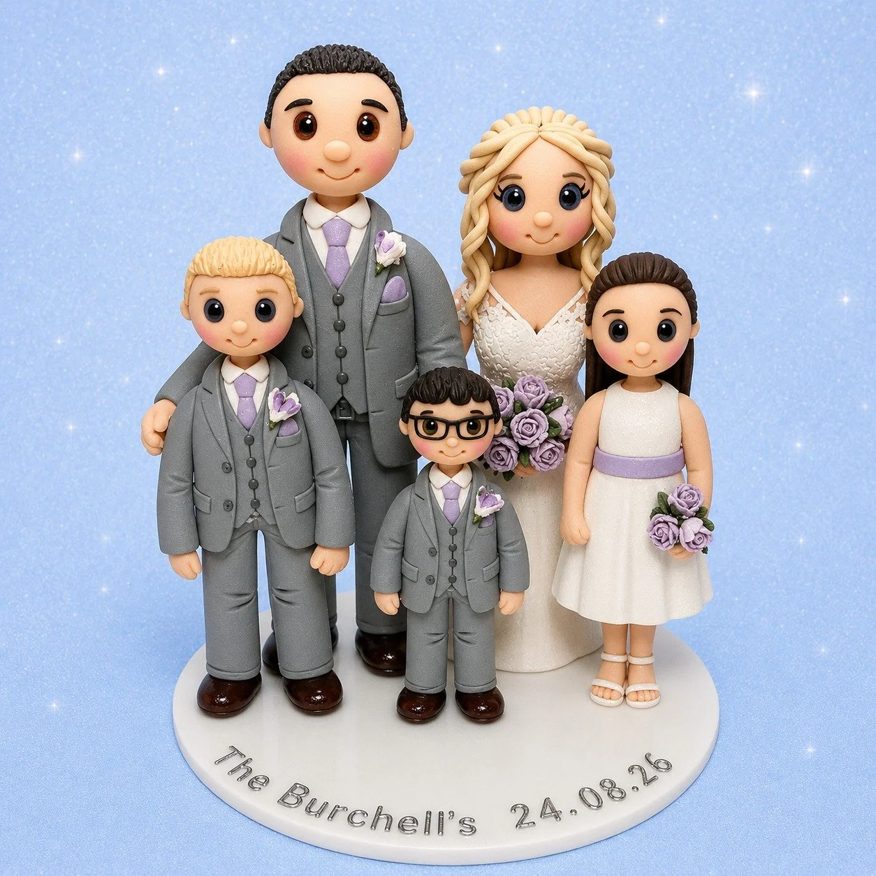 Personalised wedding cake topper i made for the Burchells family 👨&zwj;👨&zwj;👧&zwj;👦😍
#weddingcaketopper #bridetobe #WeddingPlanning #familytime #weddings2026 #Weddings2027
