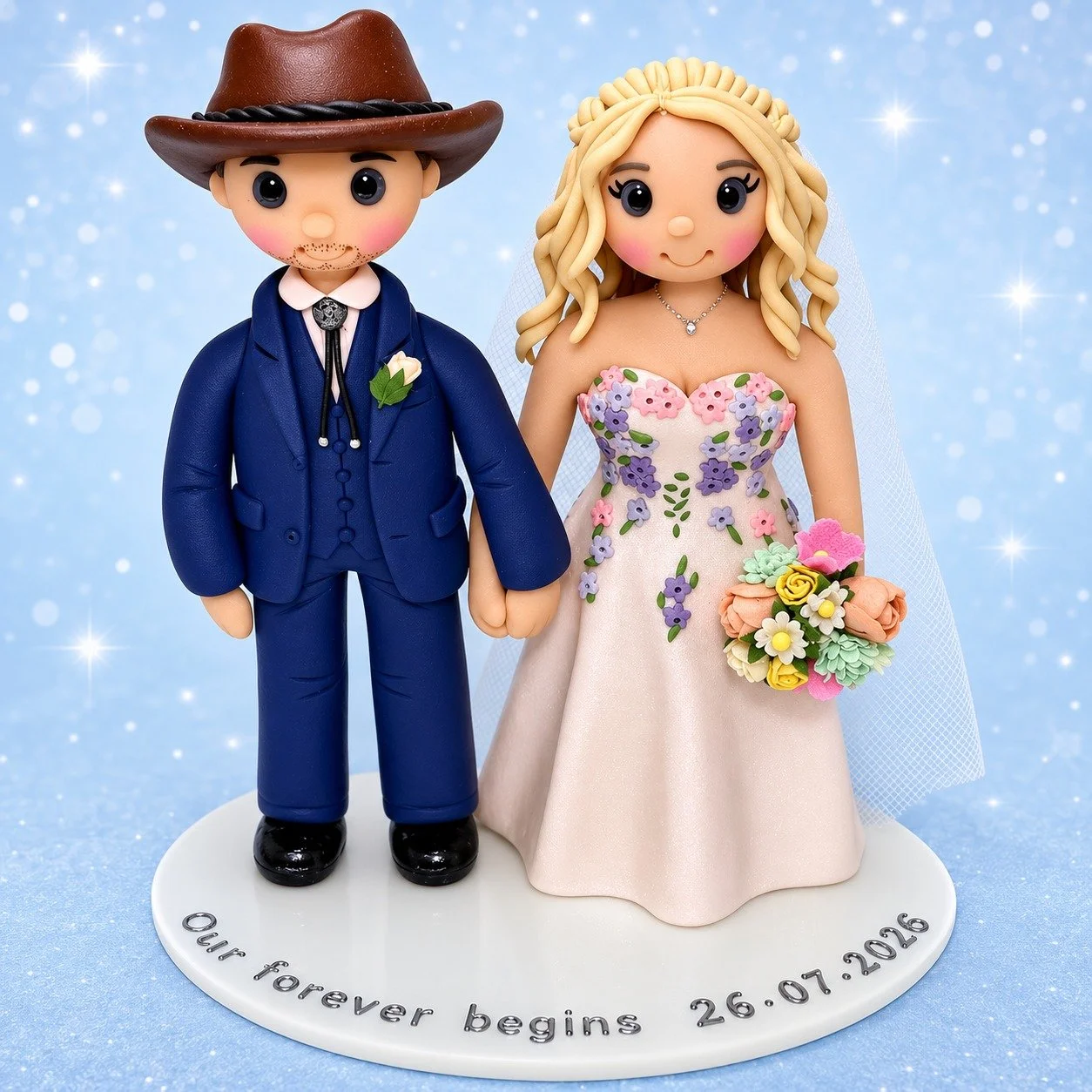 Personalised wedding cake toppers
custom made to order
Choose your design
lifetime keepsakes
Something unique for your wedding cake that you can treasure and keep for a lifetime.
Made you resemble you on your wedding day
I personalise clothing, hair 