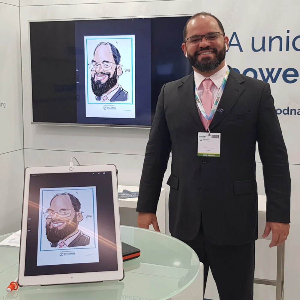 Schnelllzeichner auf Messe in München - 2