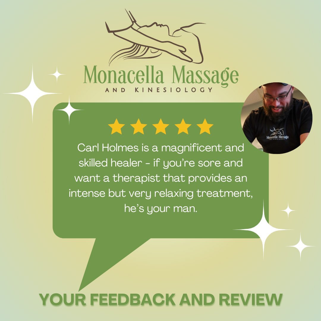 Digging deep tissue? Listen to what our clients have to say about our massage therapist Carl! 

Treat yourself today to help get rid of those aches and pains, with Carl or any of our skilled therapists on staff!

 #relaxwithmonacella #chronicpain #de