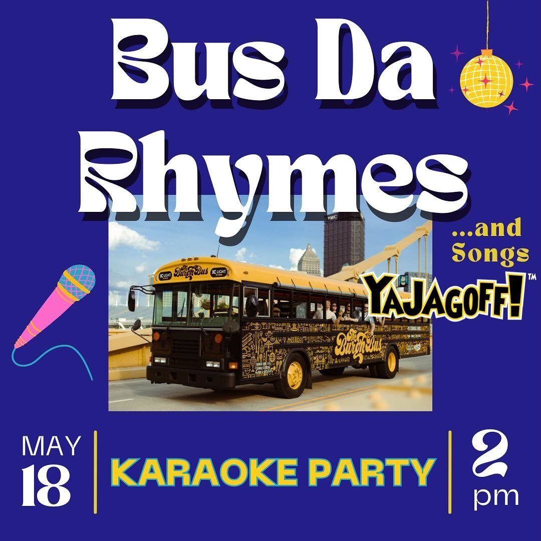 JOIN US FOR OUR FIRST EVER (OFFICIAL) KARAOKE PARTY ON THE BUS 🎤🪩😎🚌

Hosted by John Chamberlin &amp; Rachael Rennebeck of @yajagoff 

Yeah, yeah, we know&hellip; karaoke is nothing new on The Burgh Bus. But this is our first official, strictly ka
