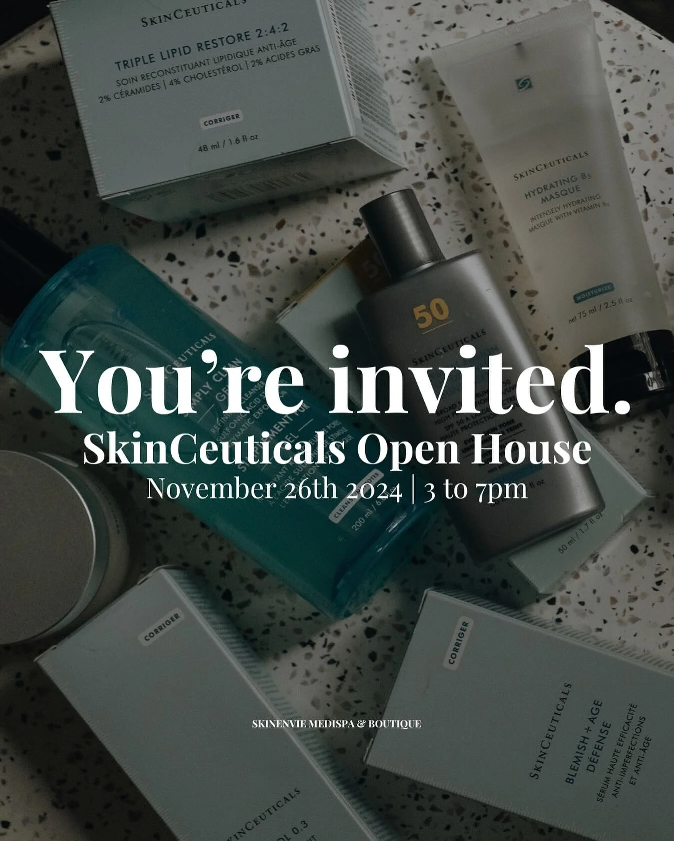 Join us for the SkinCeuticals Glow Experience!

Profitez d&rsquo;un soin du visage personnalis&eacute; de 30 minutes avec nos esth&eacute;ticiennes expertes, St&eacute;phanie et Alexa, accompagn&eacute; d&rsquo;une consultation SkinCeuticals sur mesu