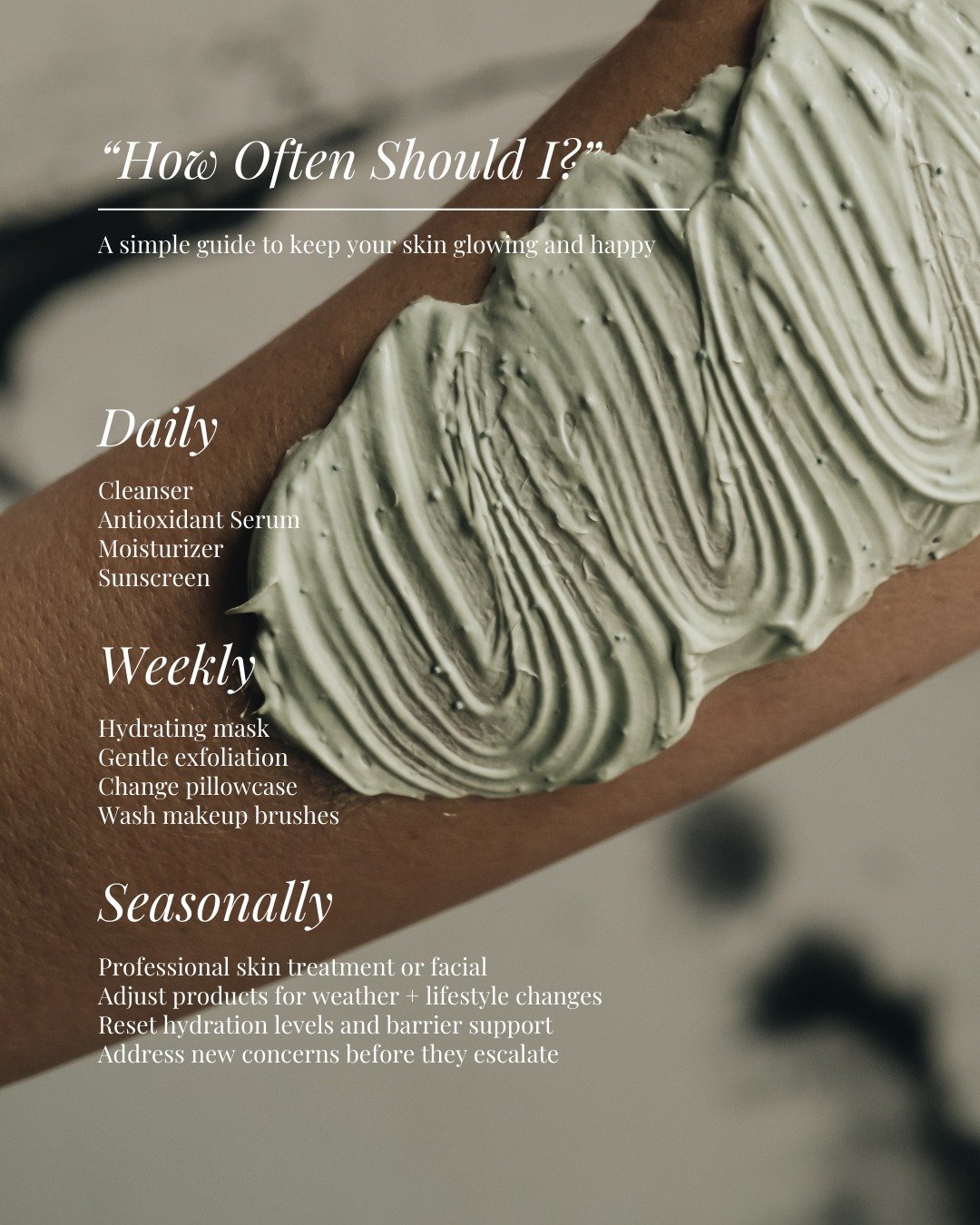 Ta peau n&rsquo;a pas besoin de plus de produits: elle a besoin du bon rythme.

On t&rsquo;aide &agrave; savoir quoi faire, quand, et pourquoi. Prends rendez-vous ou commence avec une consultation gratuite ✨

Your skin doesn&rsquo;t need more product