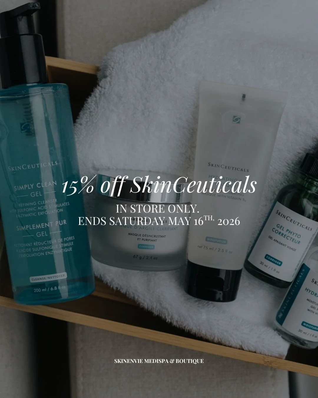 Ne manquez pas votre chance! ✨

Jusqu'&agrave; samedi, profitez de 15% de rabais sur les produits SkinCeuticals.

Passez nous voir d&egrave;s maintenant!

Don&rsquo;t miss your chance! ✨

Until Saturday, enjoy 15% of all SkinCeuticals products, in st