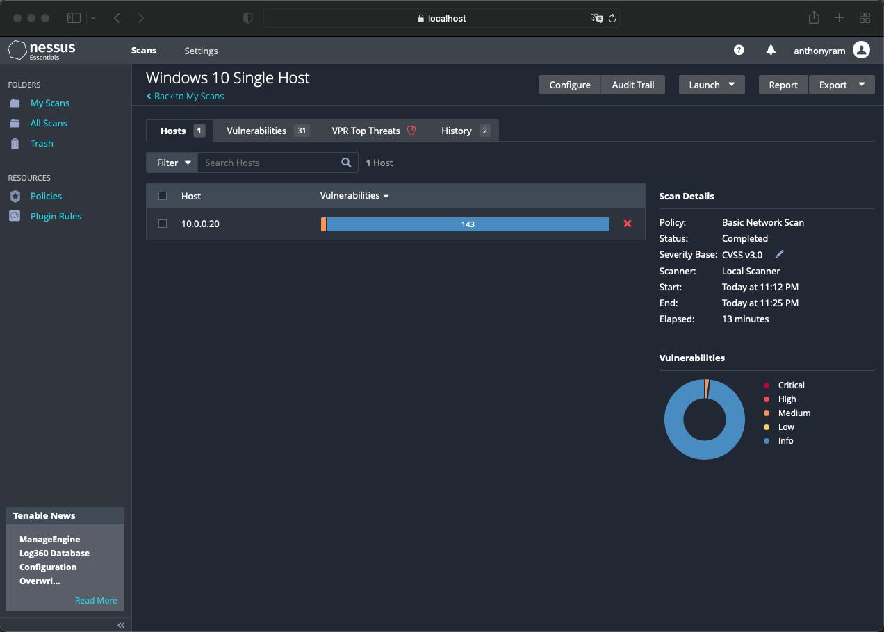 A Guide to installing and using the Nessus Vulnerability scanner