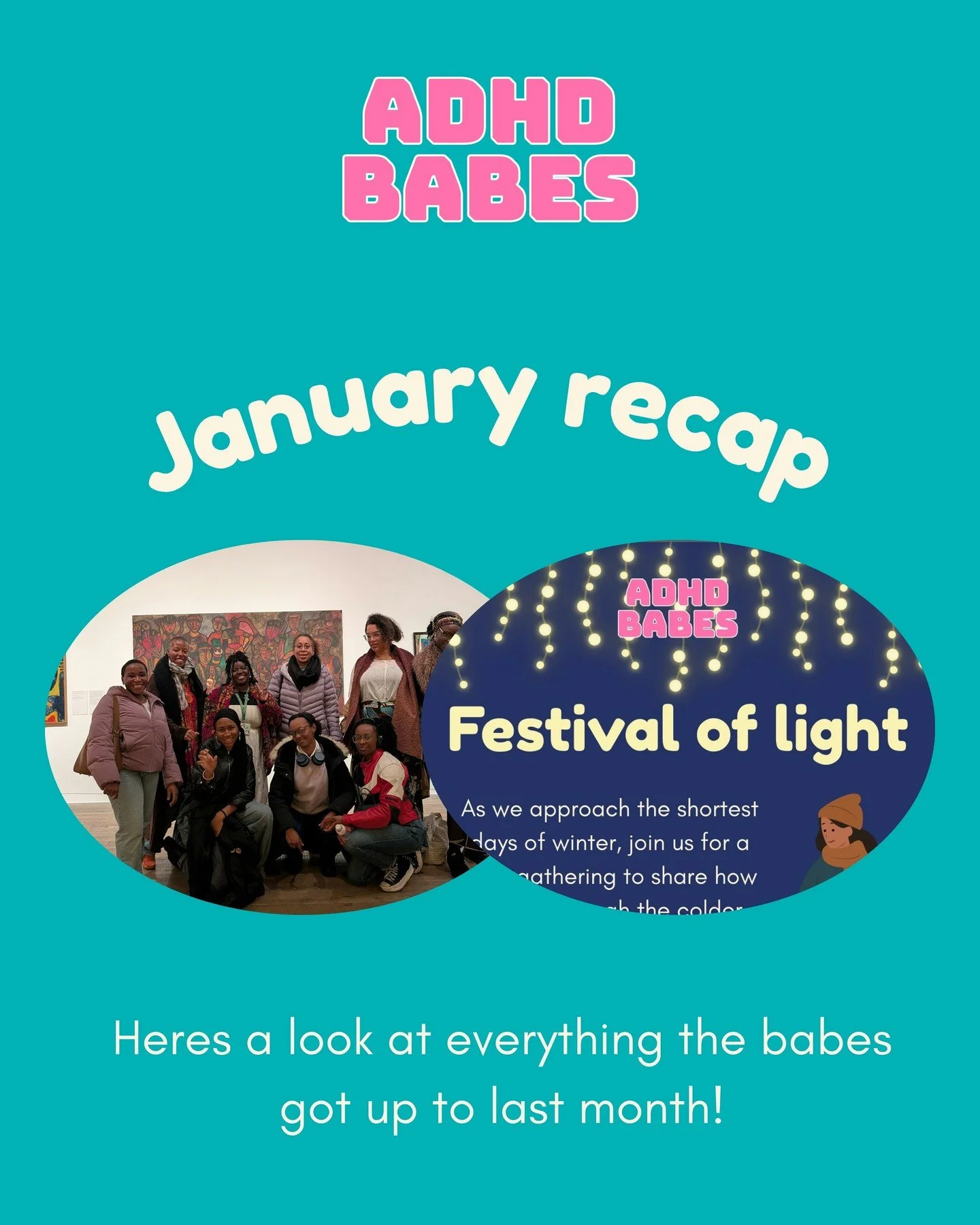 Lets take a look at what the babes got up to in January 👀

#adultadhd #adhdstruggles #neurodiversity #adhdawareness #blackwomen #blackmindsmatter #blacknonbinary #adhdsupport #blackwomenwithadhd #recap