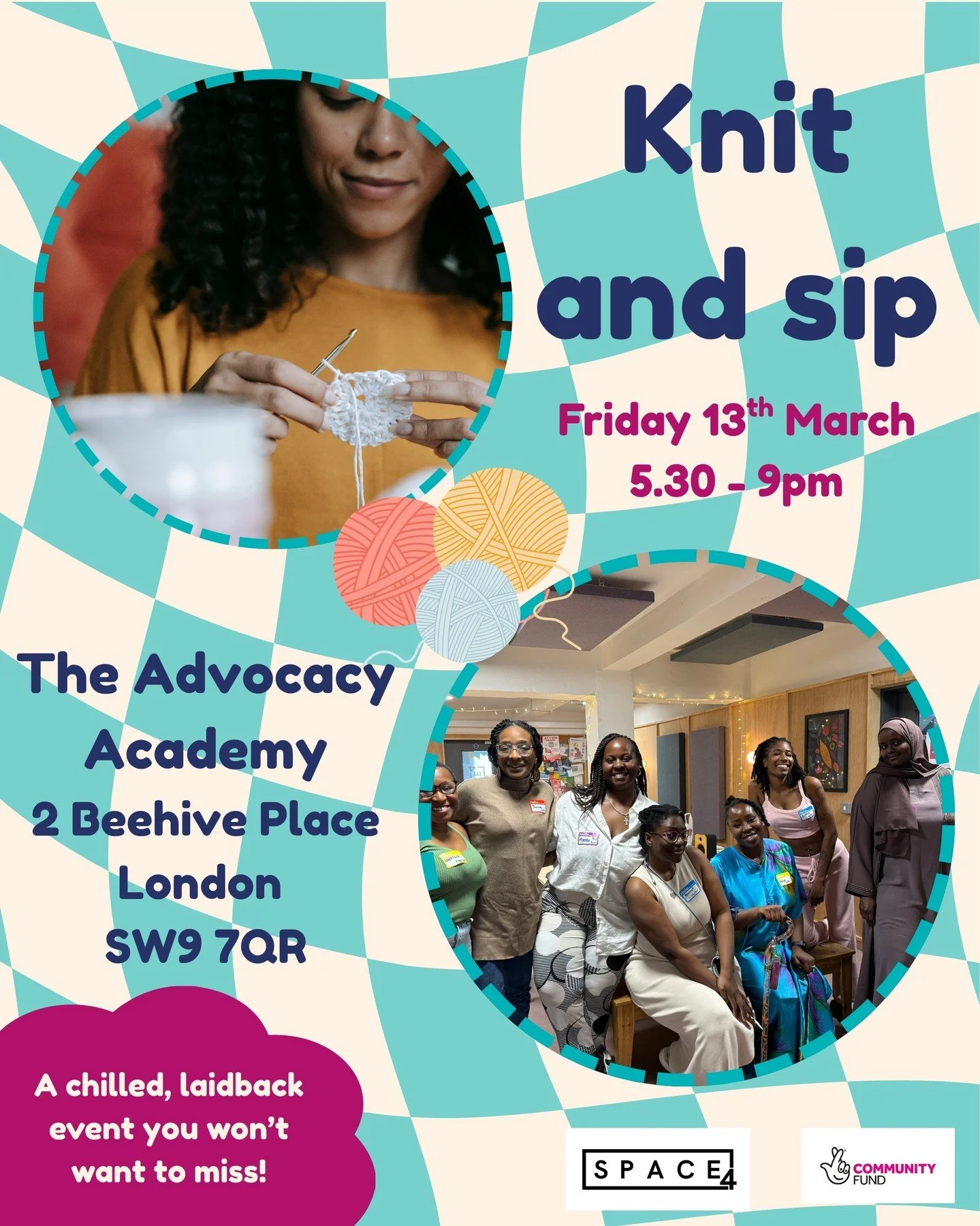 Join us tonight for our knit and sip!

#adultadhd #neurodiversity #adhdawareness #blackwomen #blackmindsmatter #blacknonbinary #blackwomenwithadhd #adhdsupportgroup #blacknonbinarywithadhd #neurodivergentblackwomen #adhdbabes #knitting #knitandsip