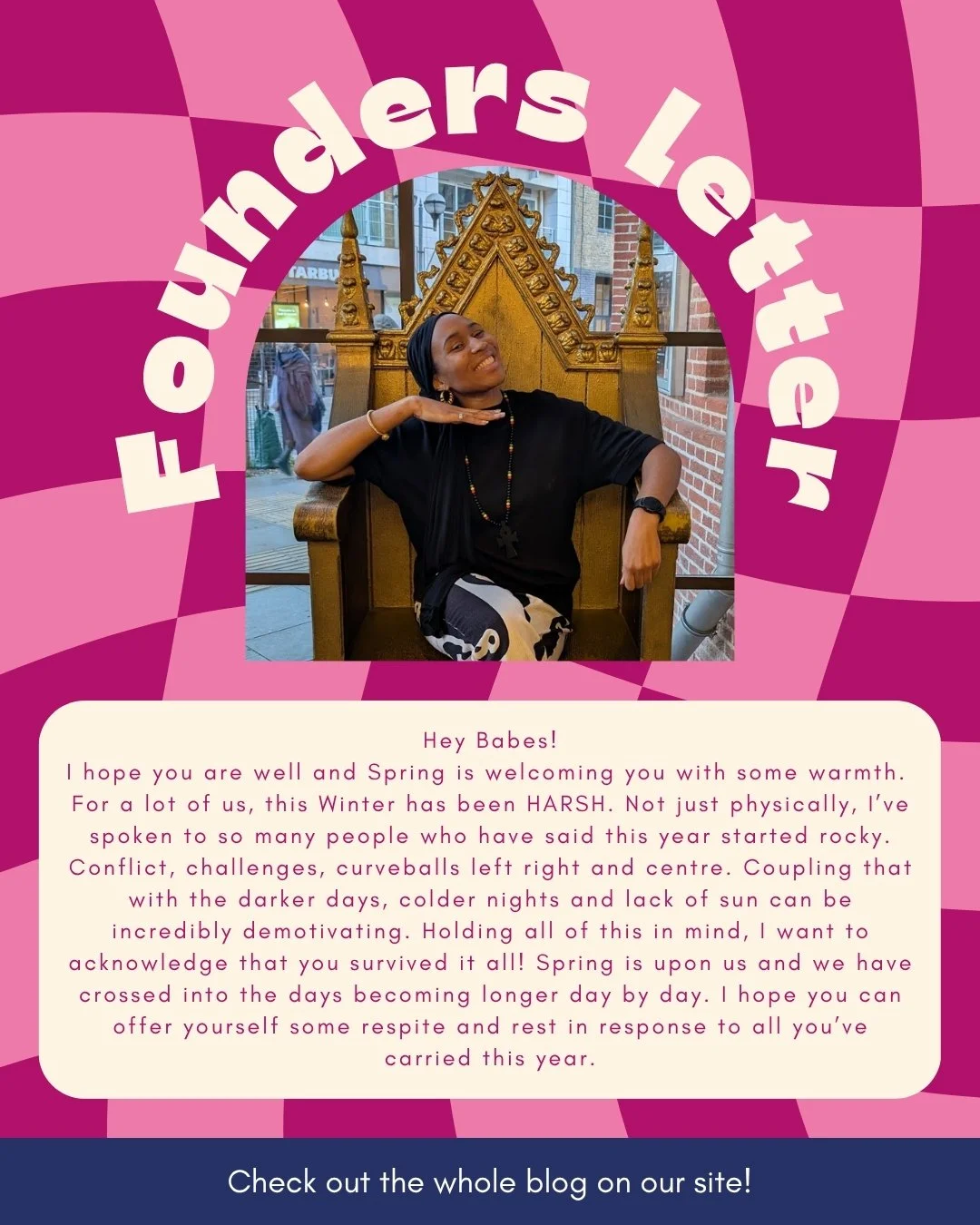 Have you read this seasons letter from our founder Viv? No worries if you didn't! You can find it under blogs on our site 💫

#adultadhd #neurodiversity #adhdawareness #blackwomen #blackmindsmatter #blacknonbinary #blackwomenwithadhd #adhdsupportgrou