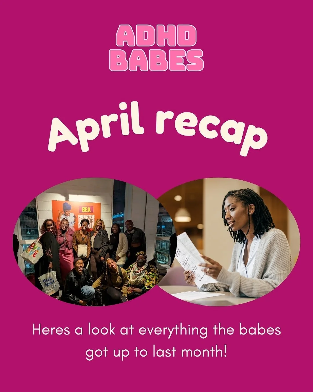 Let&rsquo;s take a look at what the babes got up to in April 👀

#adultadhd #adhdstruggles #neurodiversity #adhdawareness #blackwomenwithadhd #blackmindsmatter #blacknonbinary