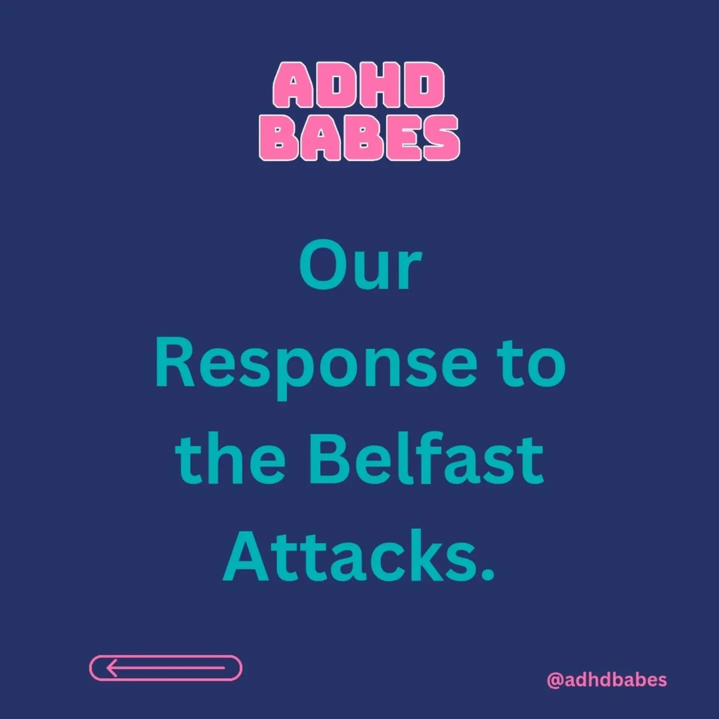 Our response to the Belfast Attacks. 
Please DM me or email for support if you have been affected by the attacks 💖