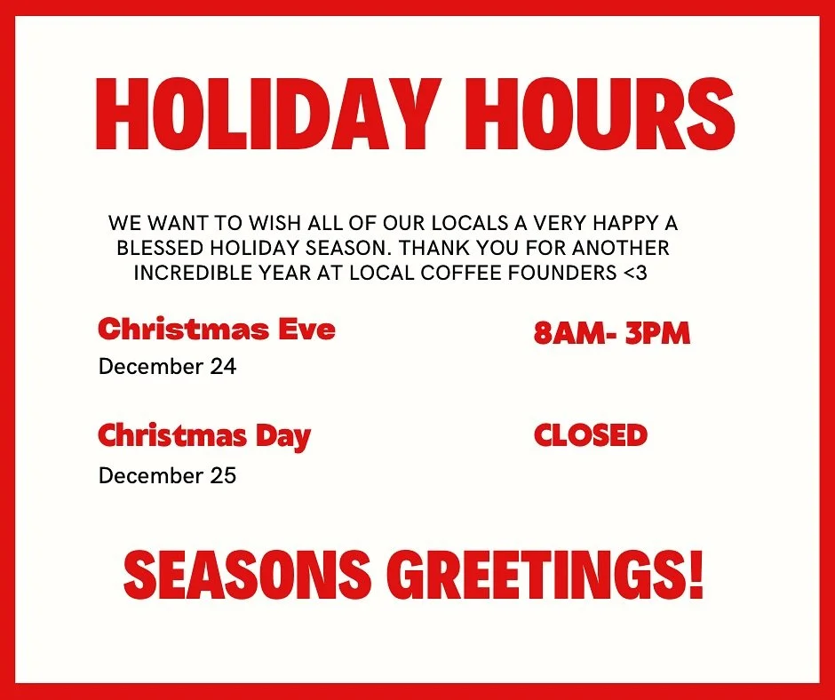 happy christmas week! we&rsquo;ll be here and keeping the holiday spirit bright- we 10/10 recommend you come and get a chocolate + peppermint latte before you stroll around the pearl!