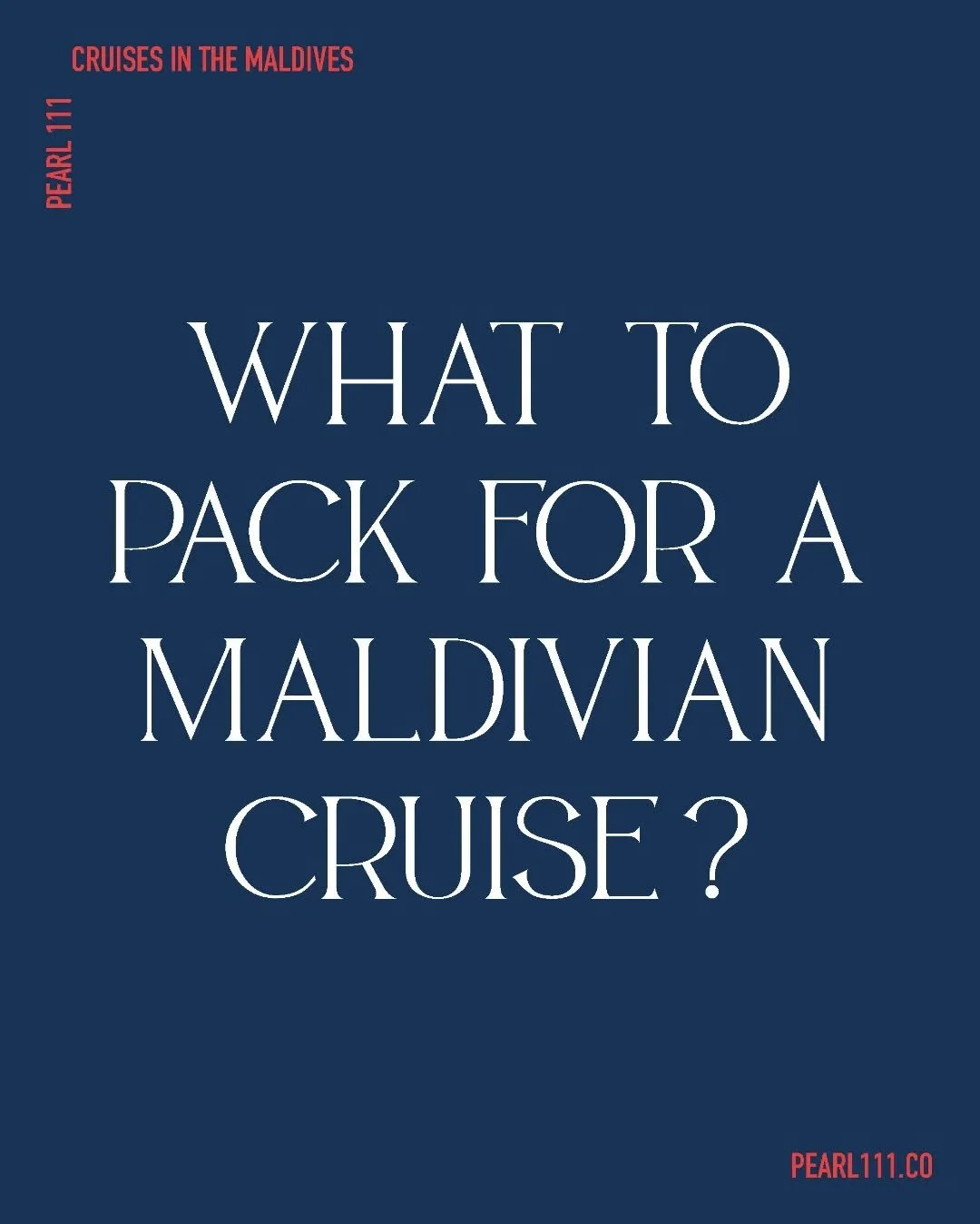 Here's a little guide on what to pack for your next Maldivian cruise on-board Pearl 111 💙🪸

We can't wait to welcome you ! 

#pearl111 #liveaboard #maldivestrip #yachtcharter #charter #travelessential #cruisetravel #travelsmart #packingtips #visitm