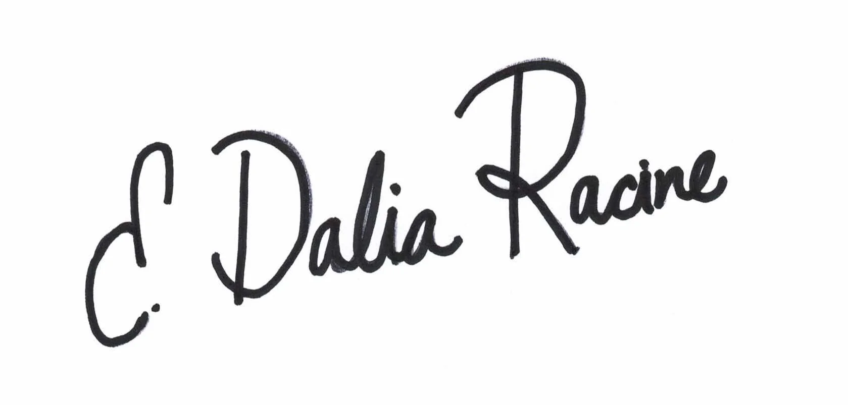 Handwritten SIgnature from District Attorney Dalia Racine