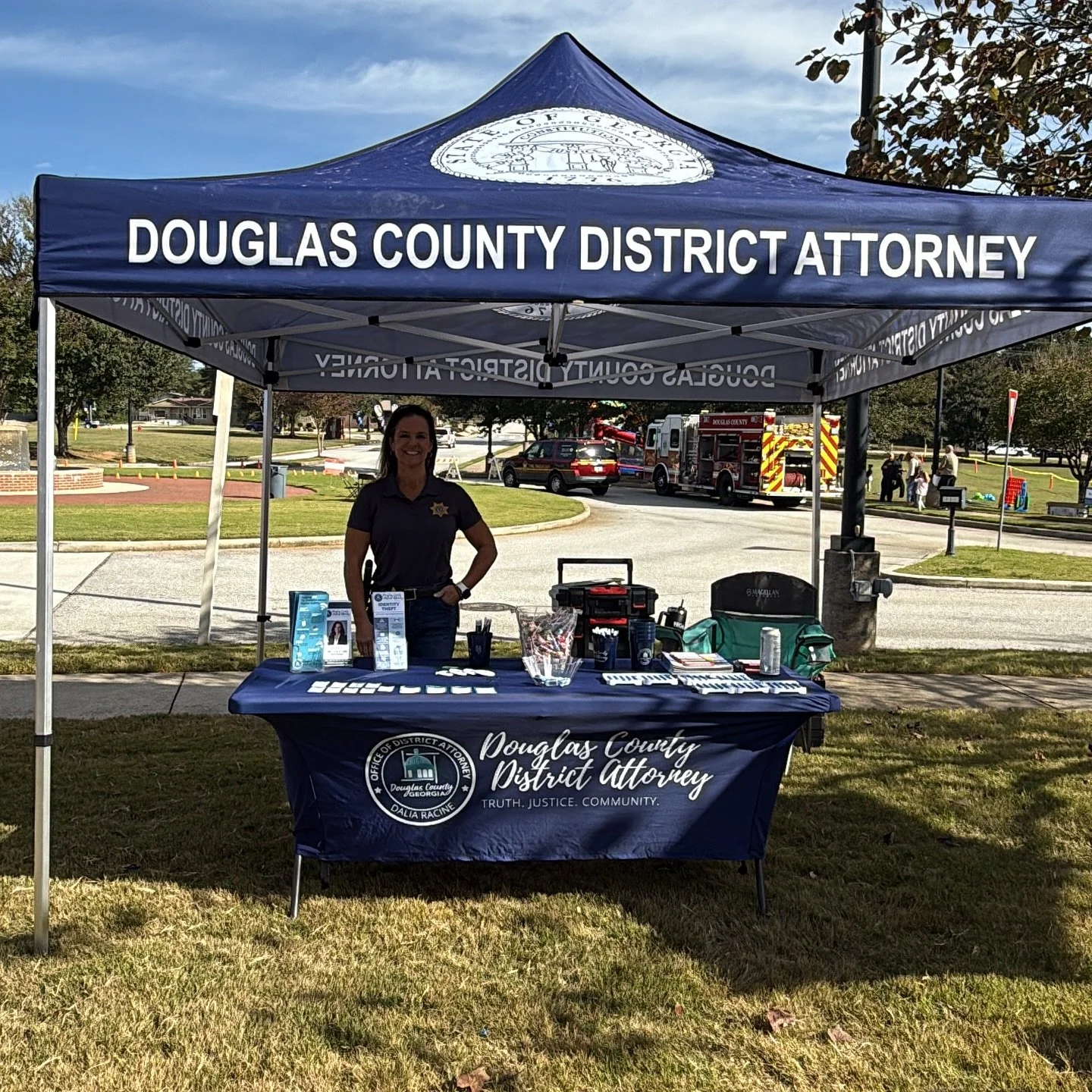 We are out on this gorgeous day at the Douglasville Police Department&rsquo;s Fall Festival until 4:00 PM! Come see the various vendors, food trucks, and kids&rsquo; activities available!