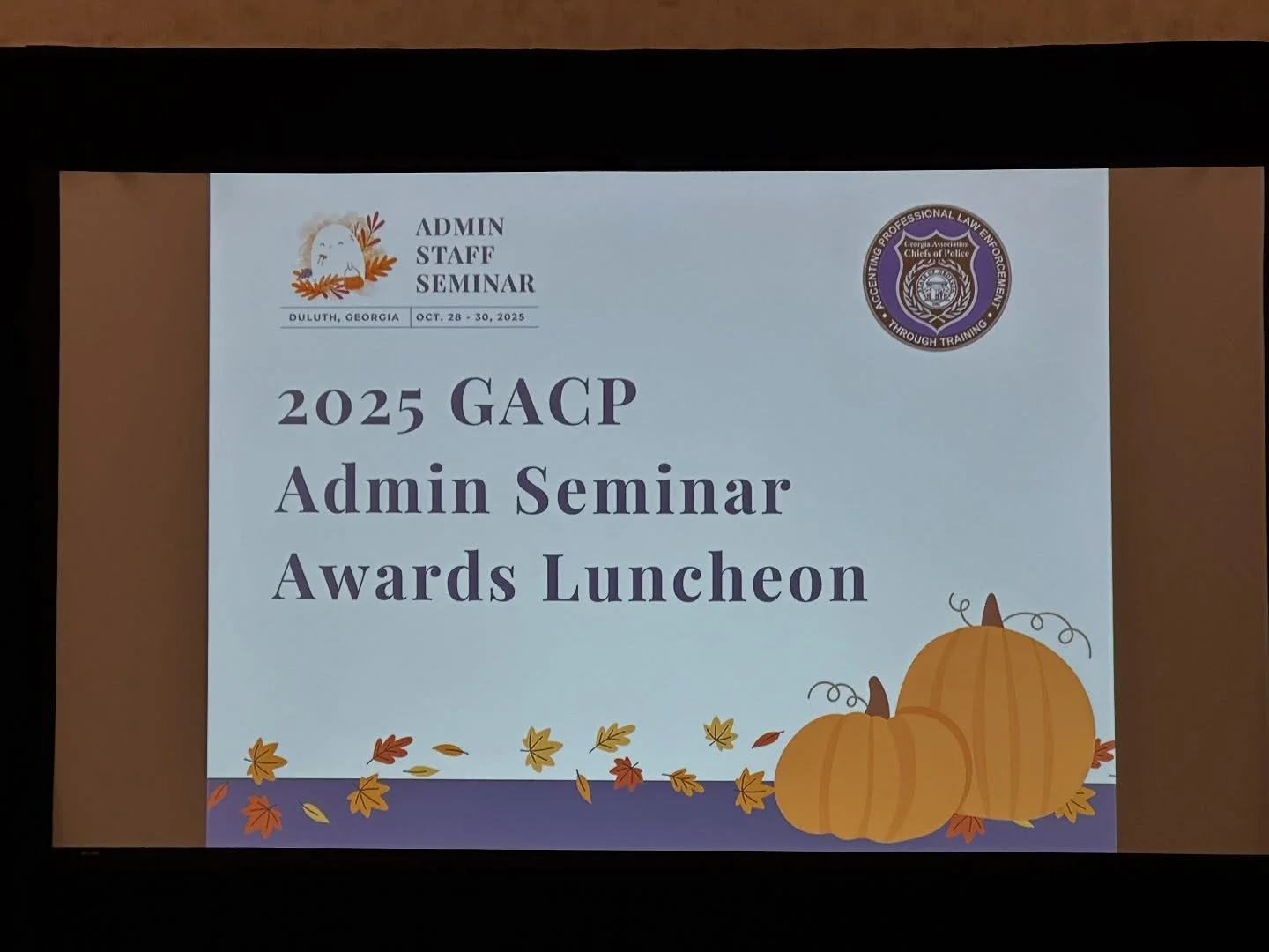 Today at the Georgia Association of Chiefs of Police Admin Staff Seminar, our own Investigative Assistant Rusty Currence received Administrative Assistant of the Year! Thank you for all that you do for our office and for our community! Congratulation