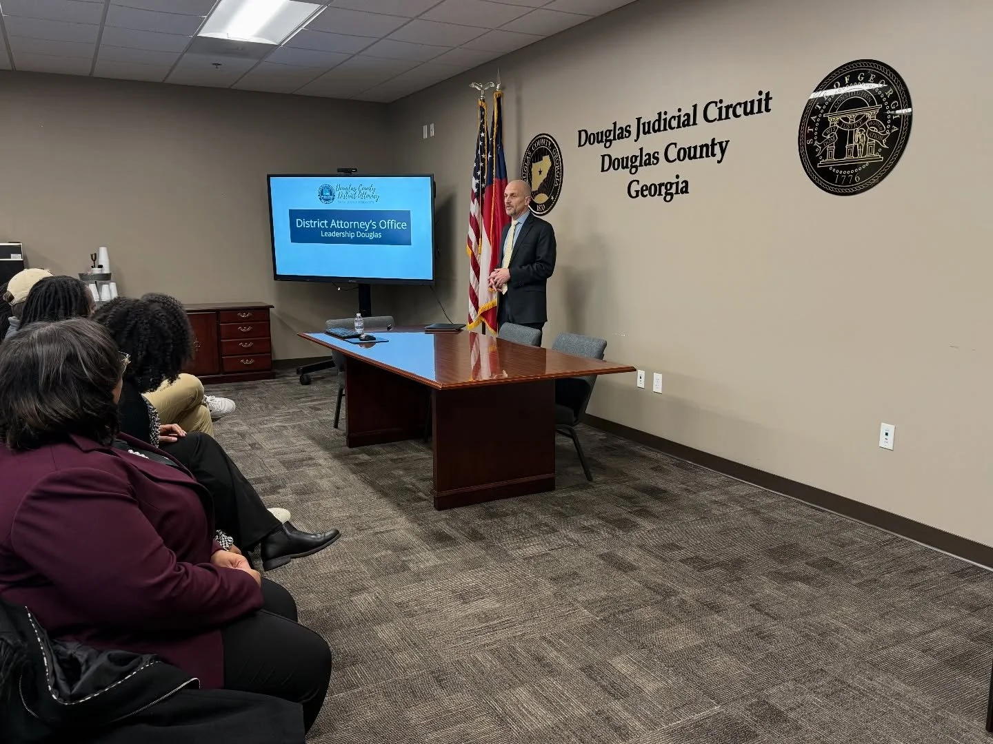 Today we hosted the Leadership Douglas Class of 2025 as a part of their Criminal Justice Day. Our Chief Assistant District Attorney, Kevin McMurry, presented on our office&rsquo;s role in the criminal justice process, highlighting the various units w