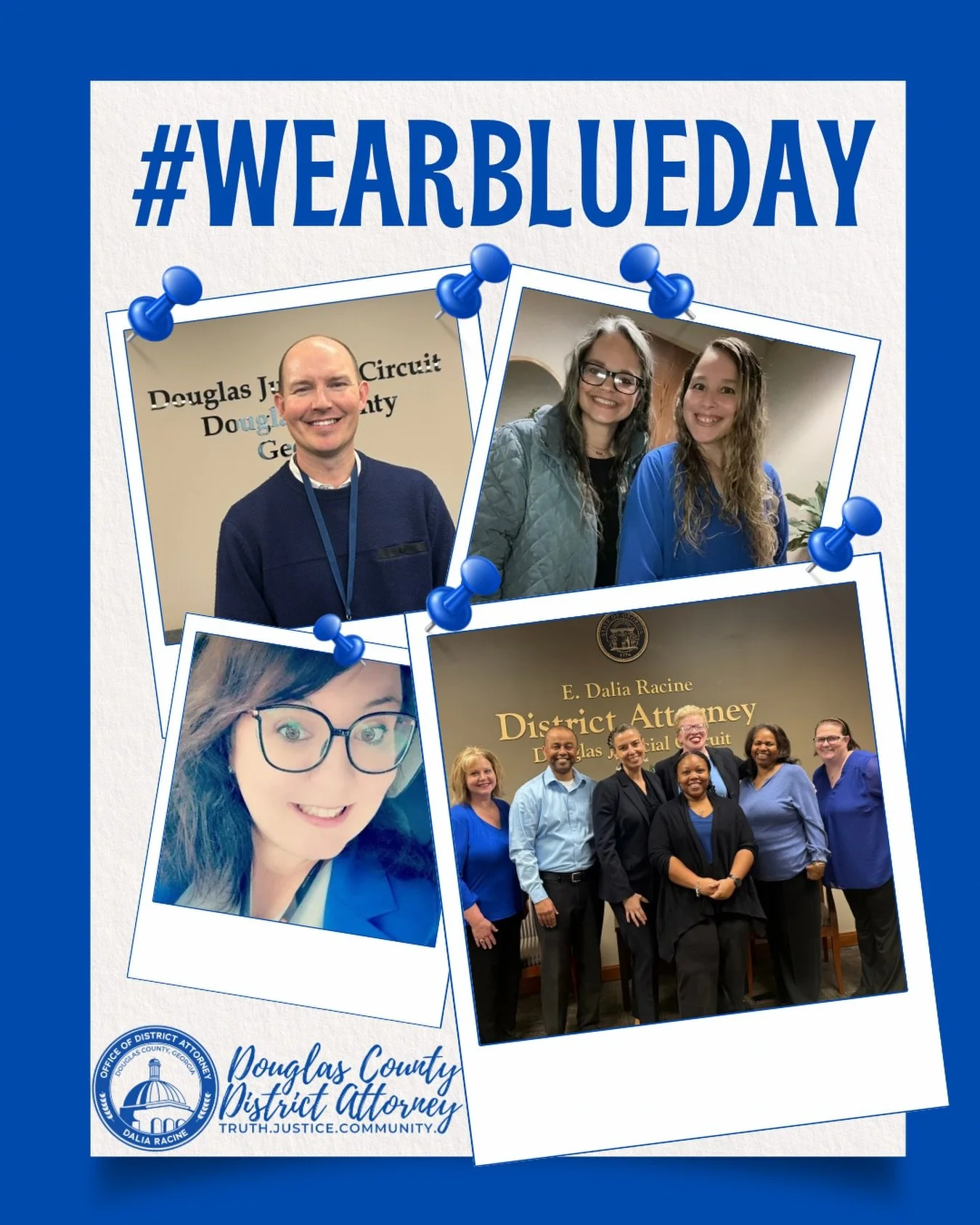 Today is #WearBlueDay for Human Trafficking Awareness. 

Last week, employees at the Douglas County District Attorney&rsquo;s Office wore blue to stand united against human trafficking. Together, we are committed to raising awareness, supporting vict