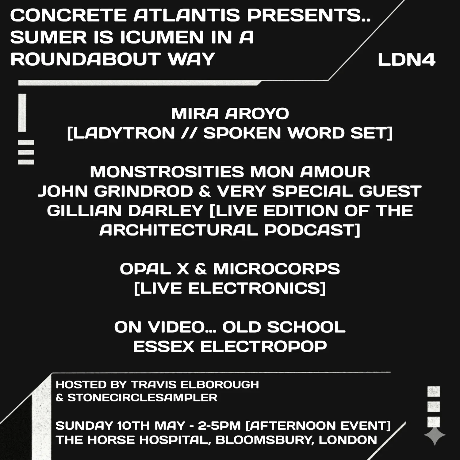 Monstrosities Mon Amour Live! as part of Concrete Atlantis at the Horse Hospital