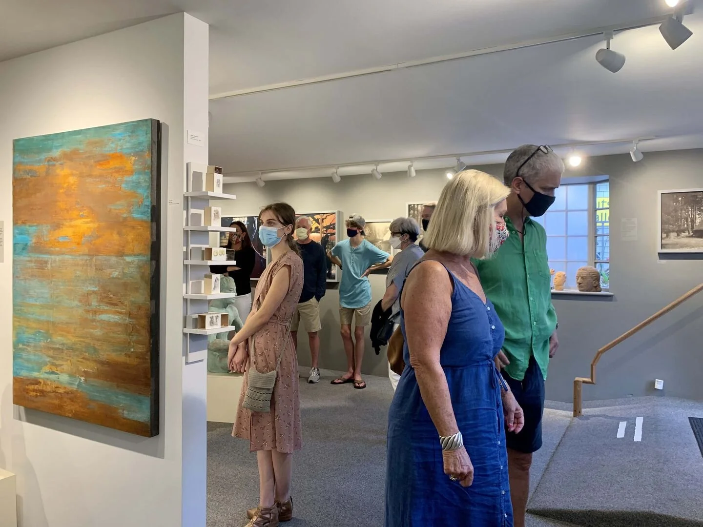 A July 23 opening at Rice Polak Gallery, as Provincetown galleries adjusted to their new reality. LEXI FEE/COURTESY MARLA RICE