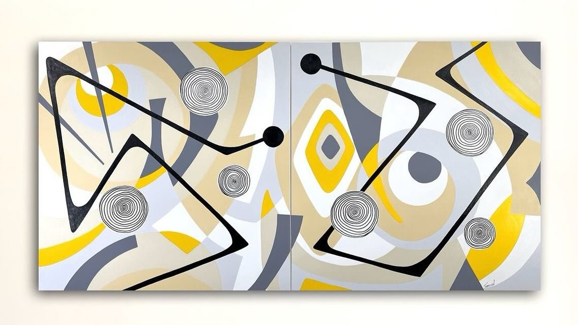 @oncentergallery Coming next week:
Morning Sun 🌞
36x72 diptych, acrylic on canvas
.
Amauri Torezan (b. 1972, S&atilde;o Paulo - Brazil)
 
Amauri is an award-winning contemporary artist known for his bold abstract art. Influenced by his interest in m