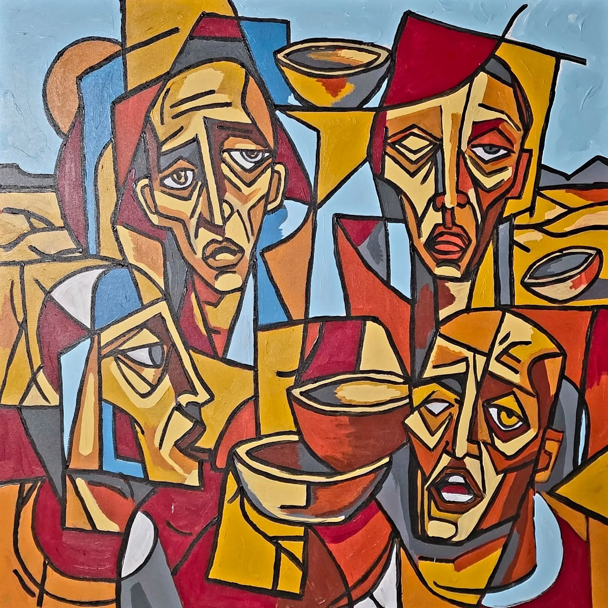 Tadhg Slater, Concrete Winter VIII: Everyone Stayed Inside, mixed media, oil and acrylic on canvas, Winter 2025-26