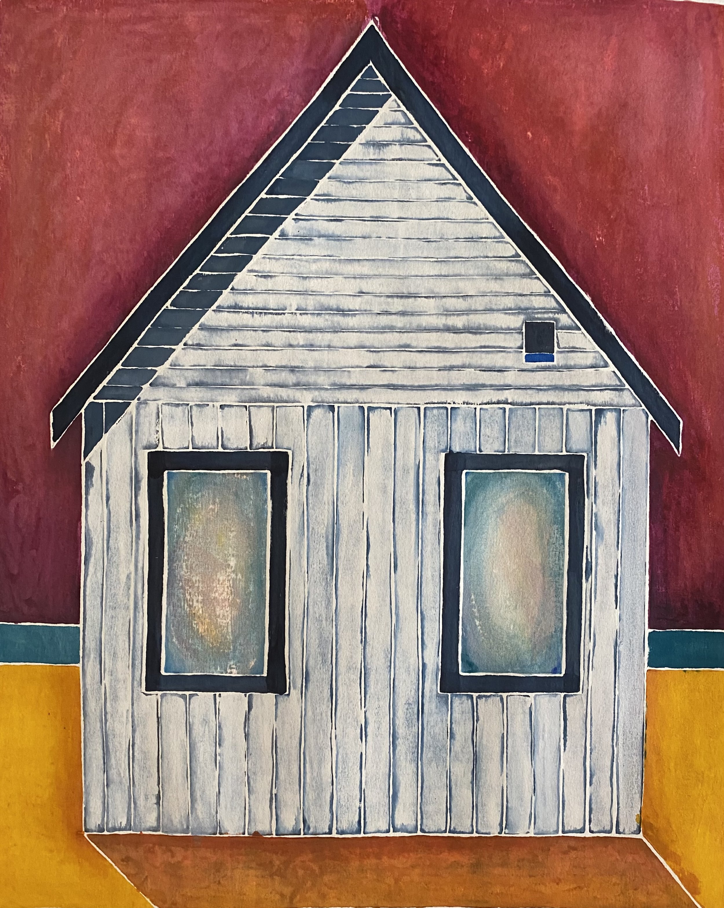 Julie Gray, Cottage III, Wood Block White Line Print 
