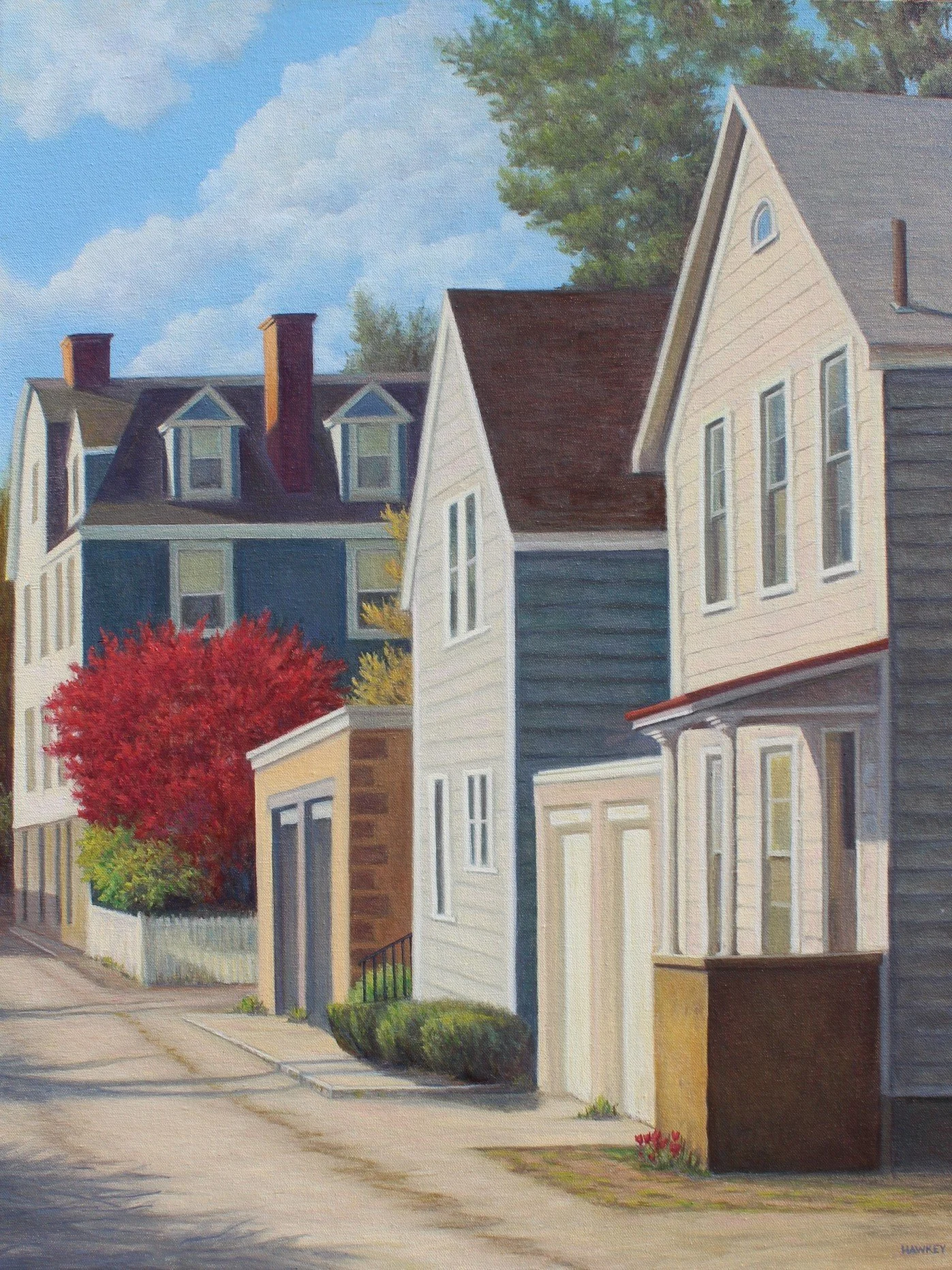 KENNETH HAWKEY, The Road Back, oil on canvas, 36 x 14"