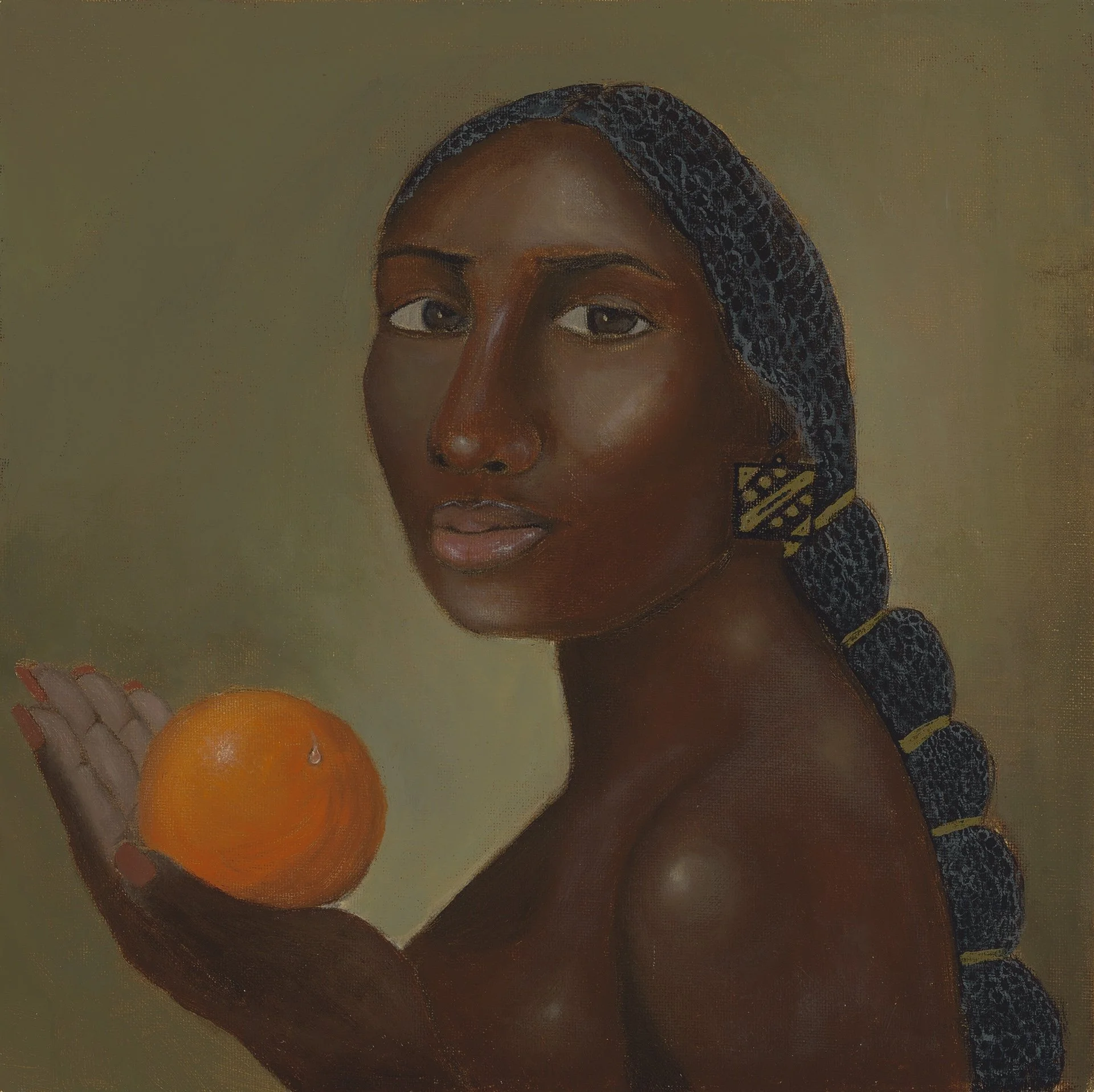 "Of Fruit and Flesh": Patience, 2021
12x12 inches, Acrylic on Canvas