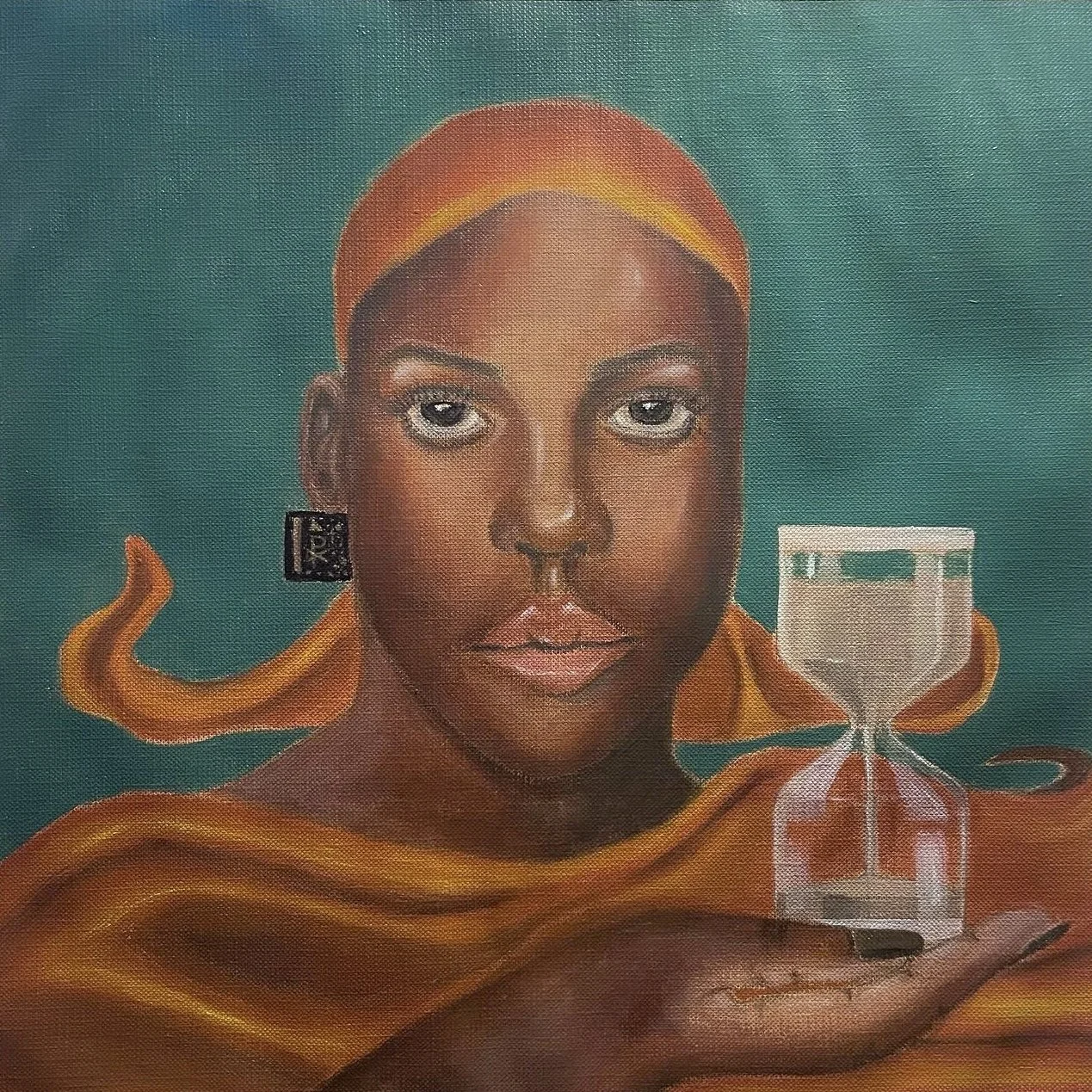 "The Eyes of August", 2022, 12x12 inches, Acrylic on canvas paper