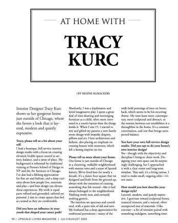 Book cover titled 'At Home with Tracy Kurc' by Helene Ramackers, featuring a simple black and white design.