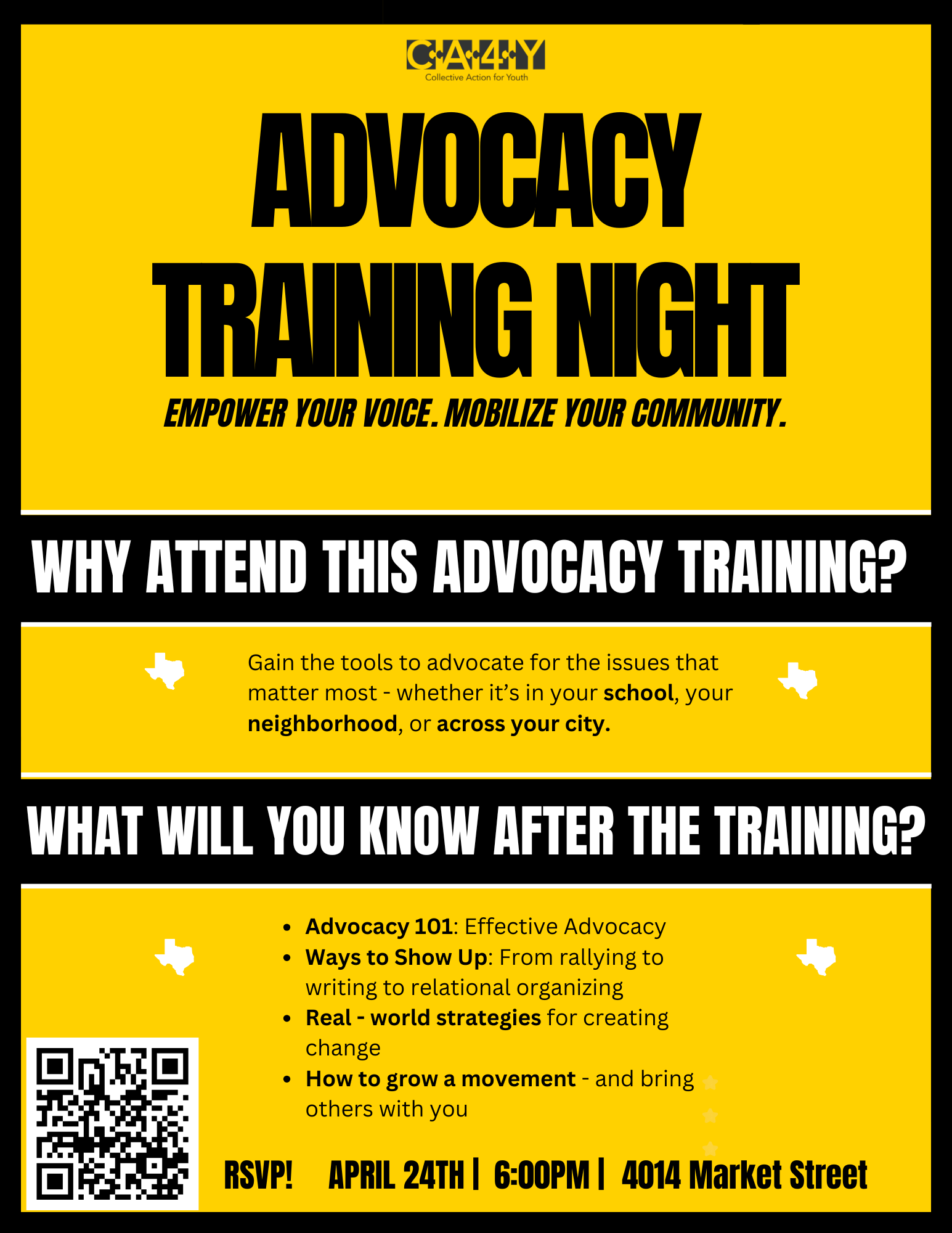 Advocacy Training Night: Empower your voice! Mobilize your community!