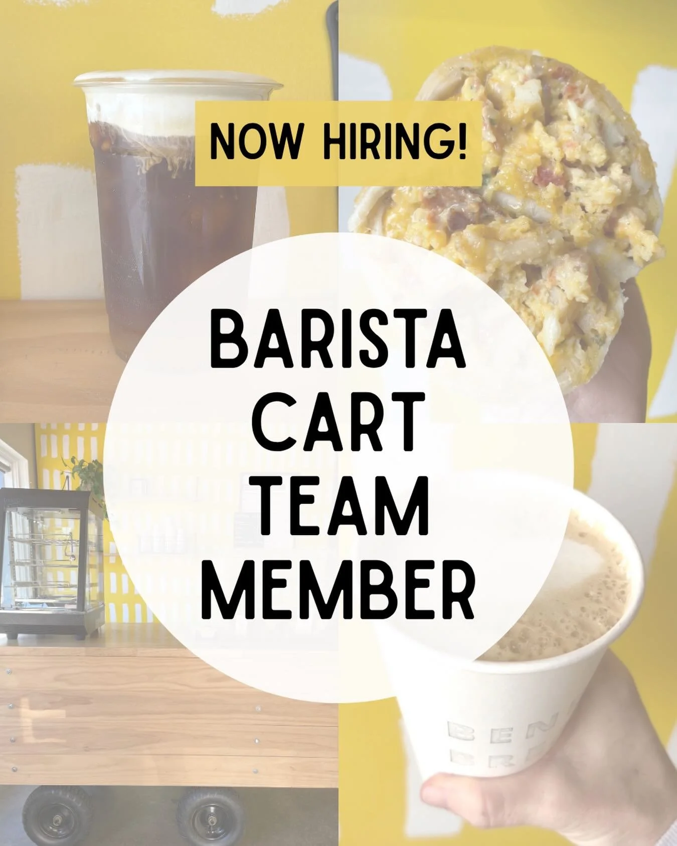 Who wants to join our team?! Serve up coffee and breakfast burritos to our amazing community Wednesday-Sunday. And of course, you get to enjoy a breakfast burritos and coffee of your own each shift too! Experience preferred but not needed. Just a lov