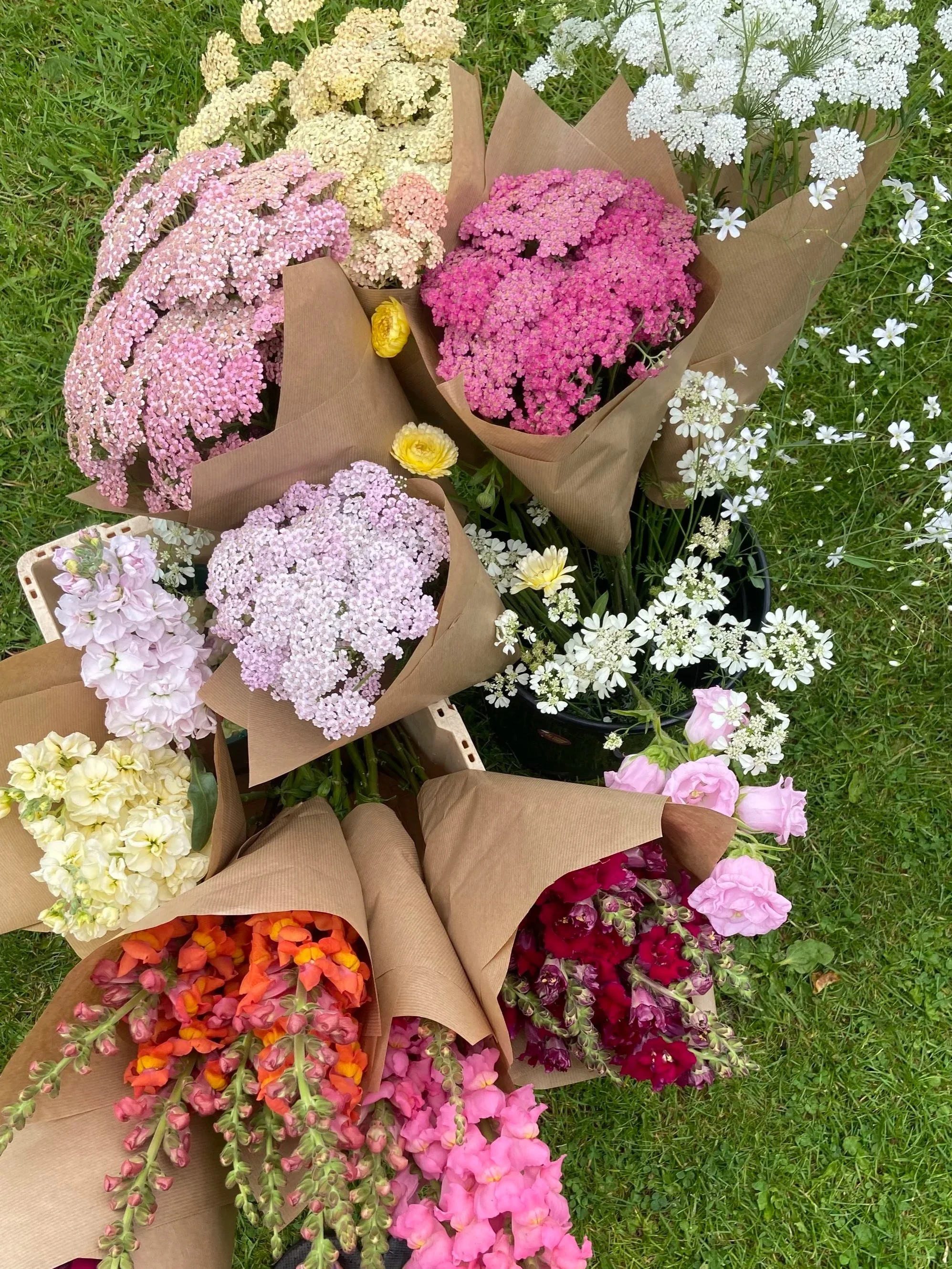 Buckets of colour flowers for DIY Weddings