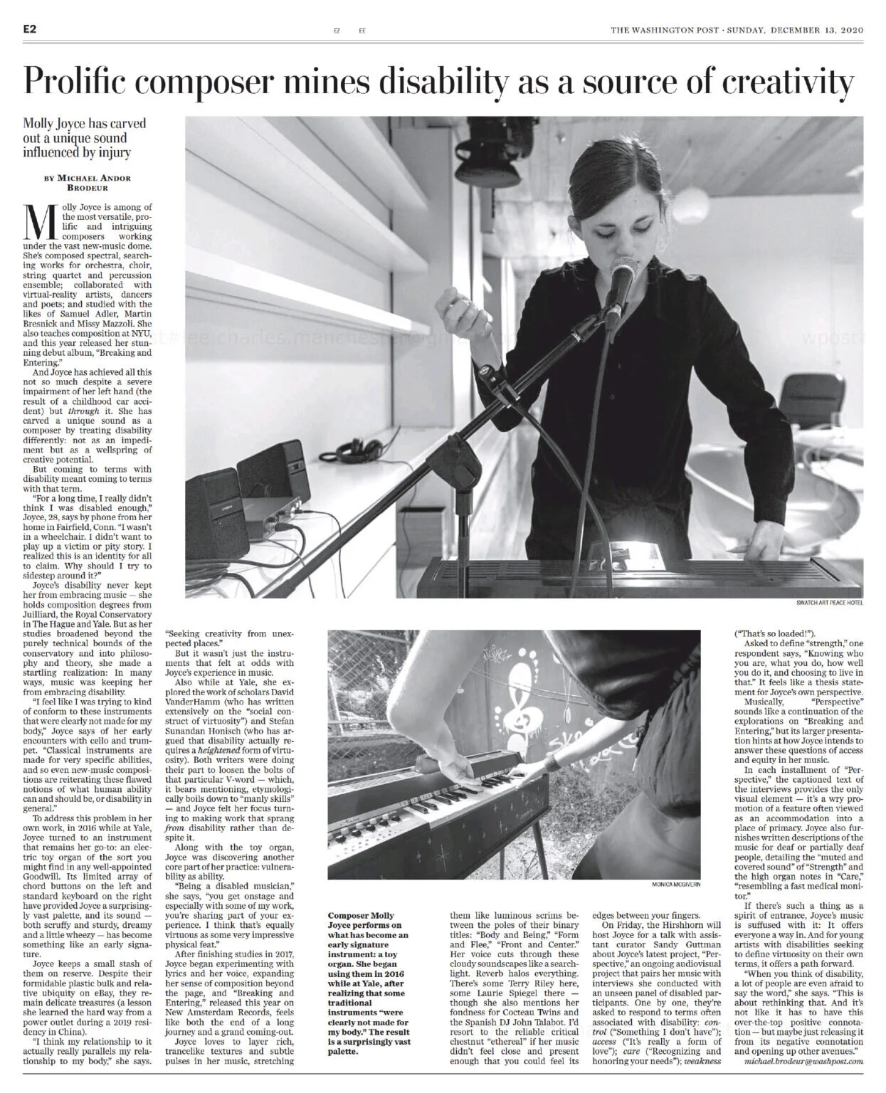 Toy Organ in The Washington Post