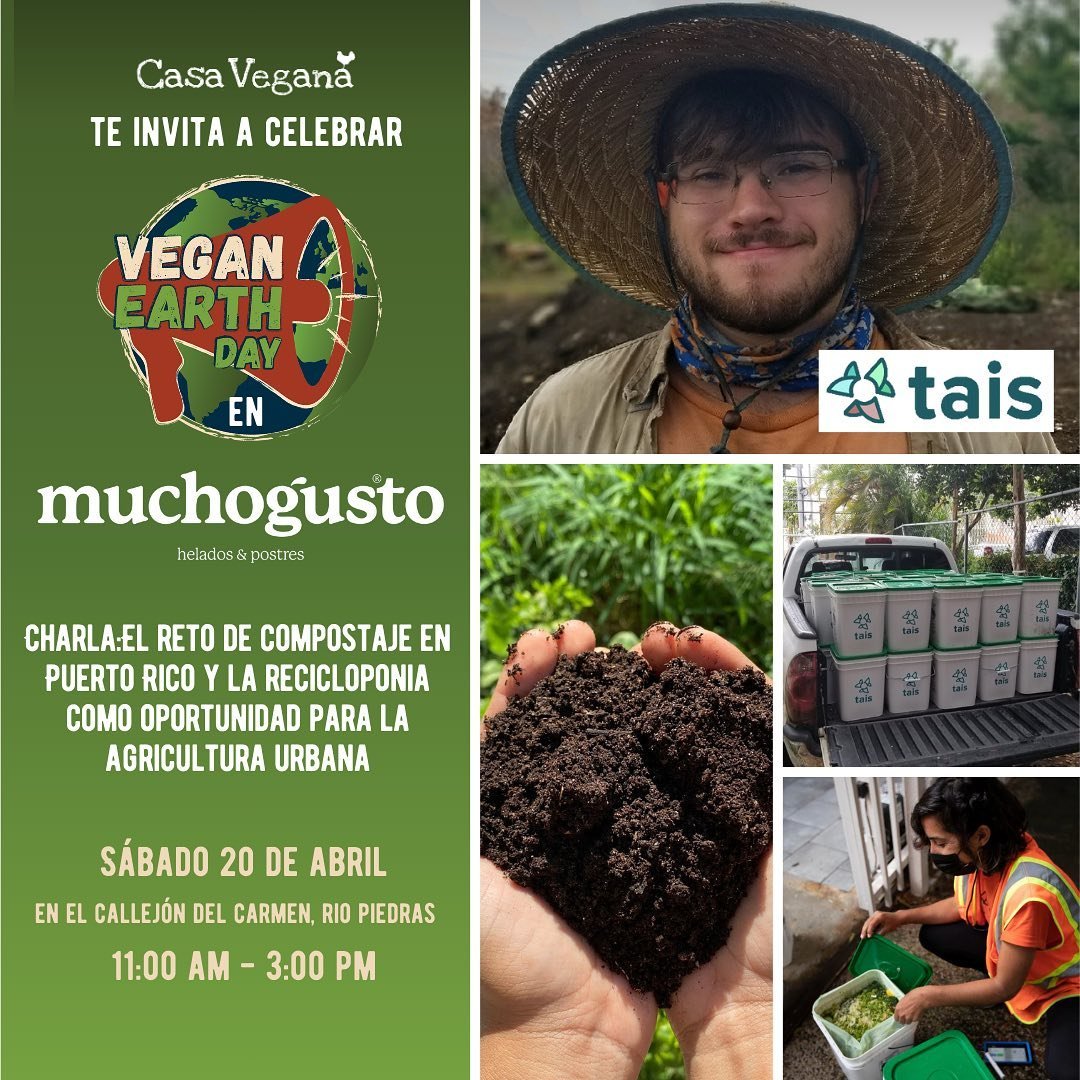 💚 &iquest;Conoces a Jos&eacute; Miguel Pacheco? Es el CEO de TAIS @recicloponia 

🗓️ El s&aacute;bado 20 de abril, Jos&eacute; Miguel ser&aacute; parte del D&iacute;a de la Tierra Vegano en @muchogustopr. Ofrecer&aacute; una charla titulada:&rdquo;