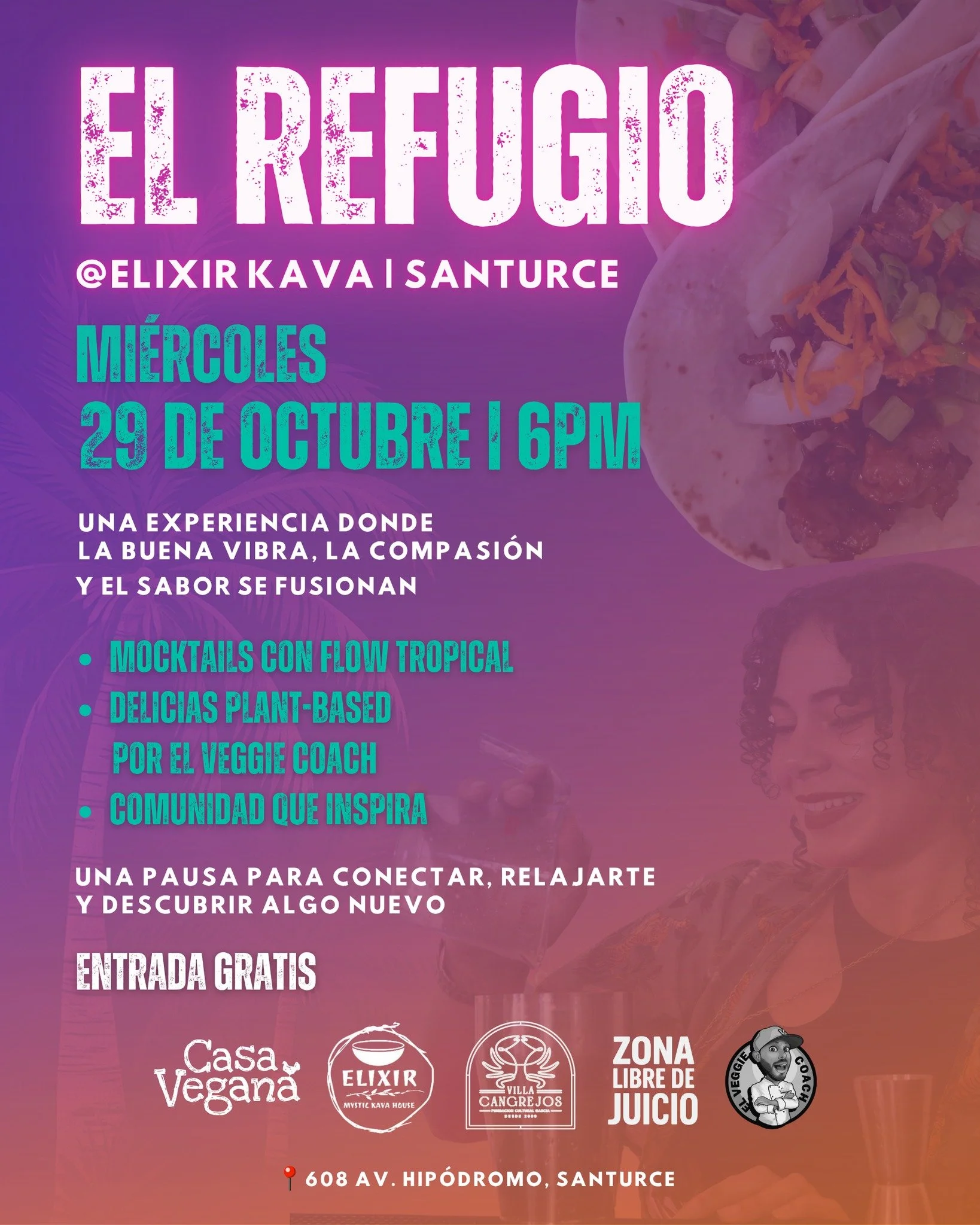 🔥🌿 &iexcl;El Refugio vuelve este mi&eacute;rcoles 29 de octubre a Elixir Kava y no te lo puedes perder! 💚✨

Regresamos con m&aacute;s sabor, m&aacute;s buena vibra y la mejor comunidad. 🌴🍹
Ven a disfrutar de:
🍽️ Men&uacute; plant-based por @elv