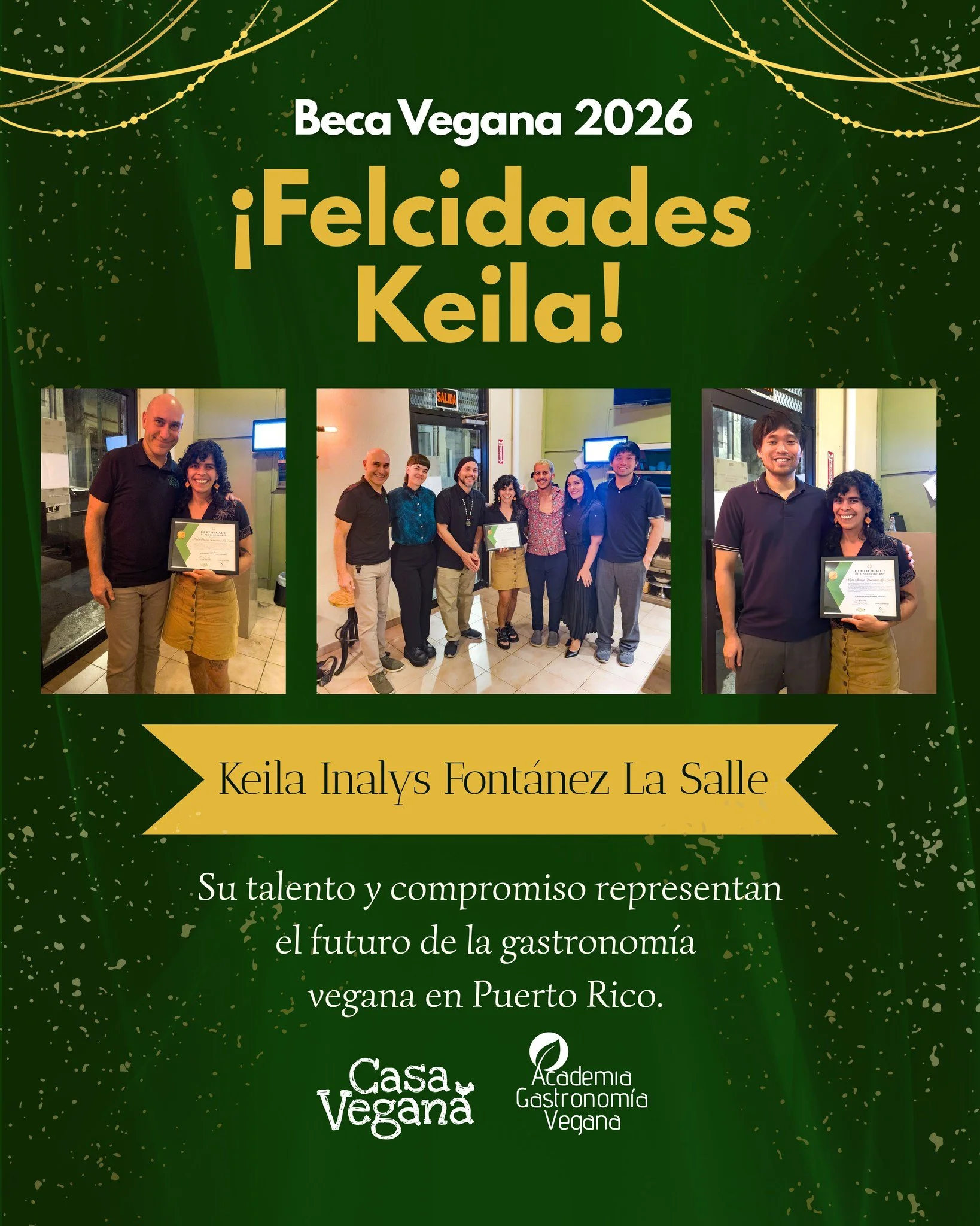 ✨ Cuando nos acercamos por primera vez a la Academia Gastronom&iacute;a Vegana, esto era solo un sue&ntilde;o&hellip; y hoy es una realidad. 💚

Con orgullo celebramos a Keila, quien este a&ntilde;o gan&oacute; la 3era Beca Vegana, un programa que cr