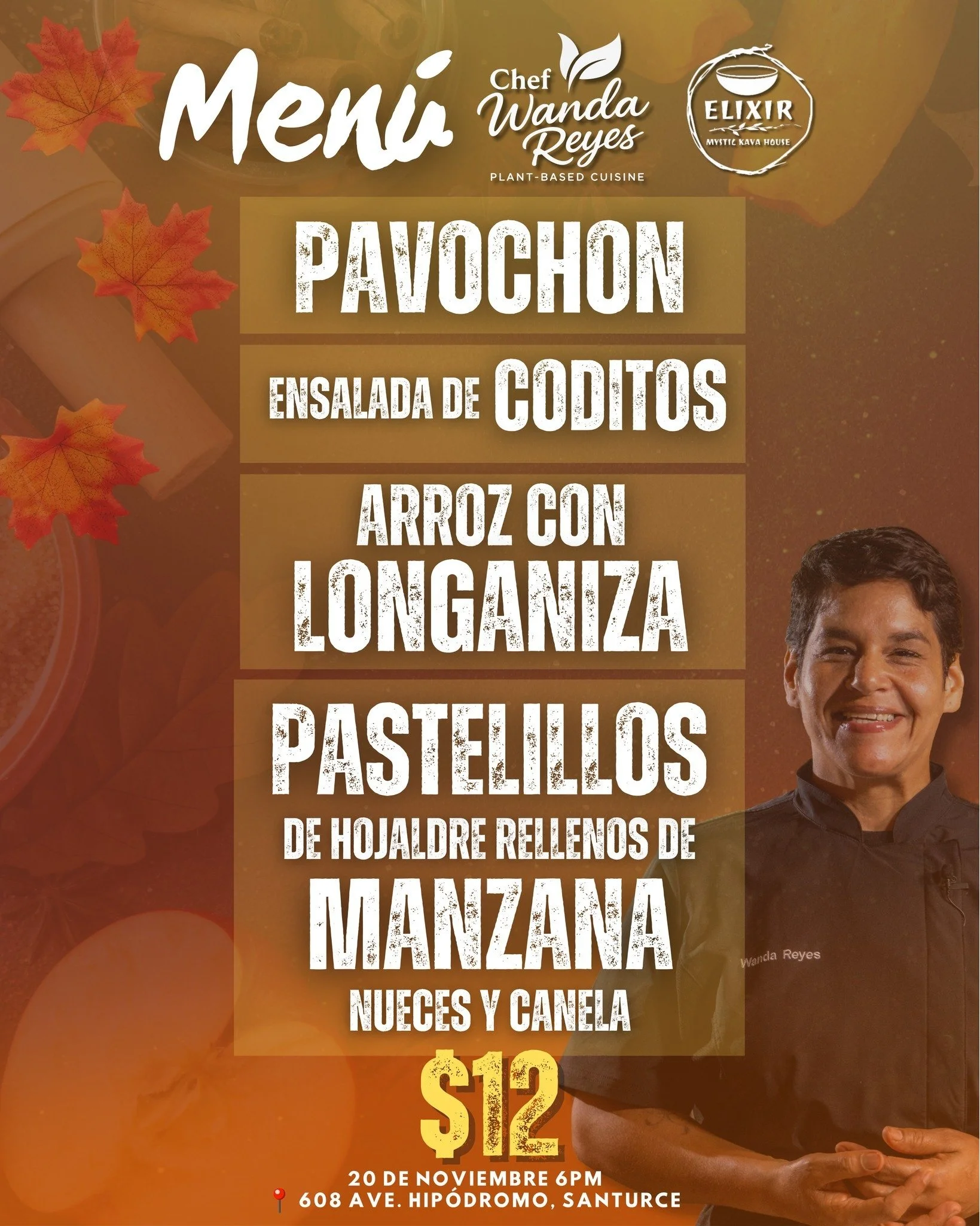 🍂✨ El Refugio &ndash; Edici&oacute;n de Gratitud ✨🍂 Este jueves 20 de noviembre, ven a disfrutar un men&uacute; especial preparado por Chef Wanda Reyes, lleno de sabor, tradici&oacute;n y compasi&oacute;n 🌱
🎊 Men&uacute; festivo plant-based: Pavo