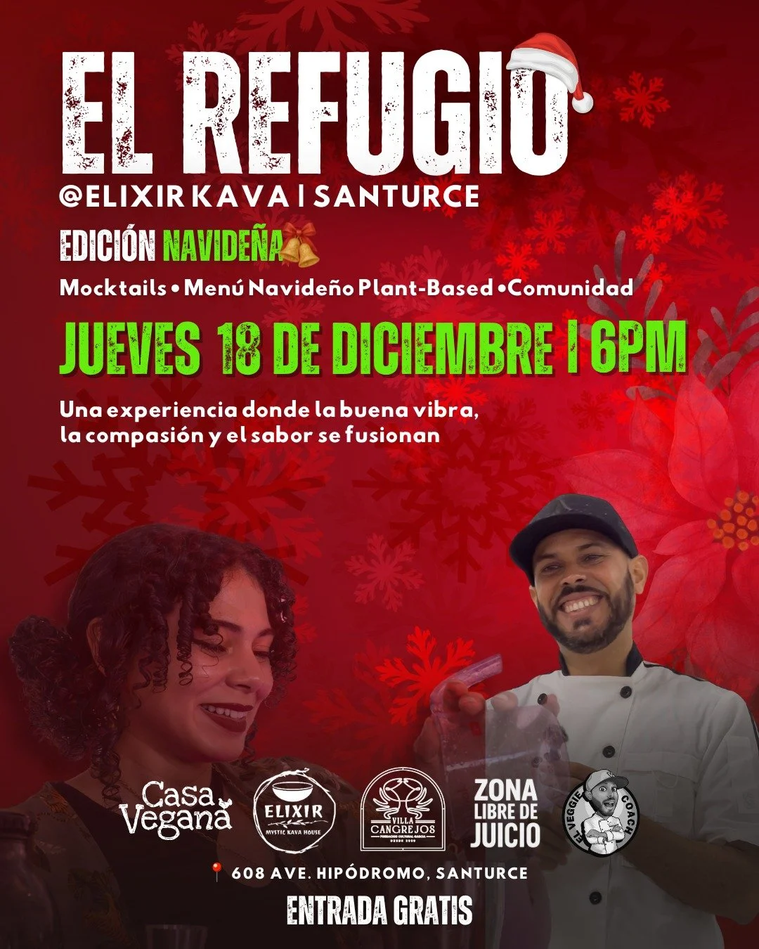 🎄✨ &iexcl;Llega la Edici&oacute;n Navide&ntilde;a de EL REFUGIO@Elixir Kava! ✨🎄
El jueves, 18 de diciembre, nos reunimos en Elixir Kava para cerrar el a&ntilde;o con buena vibra y conexi&oacute;n. 🌱❤️

🍽️ Men&uacute; Navide&ntilde;o Especial prep