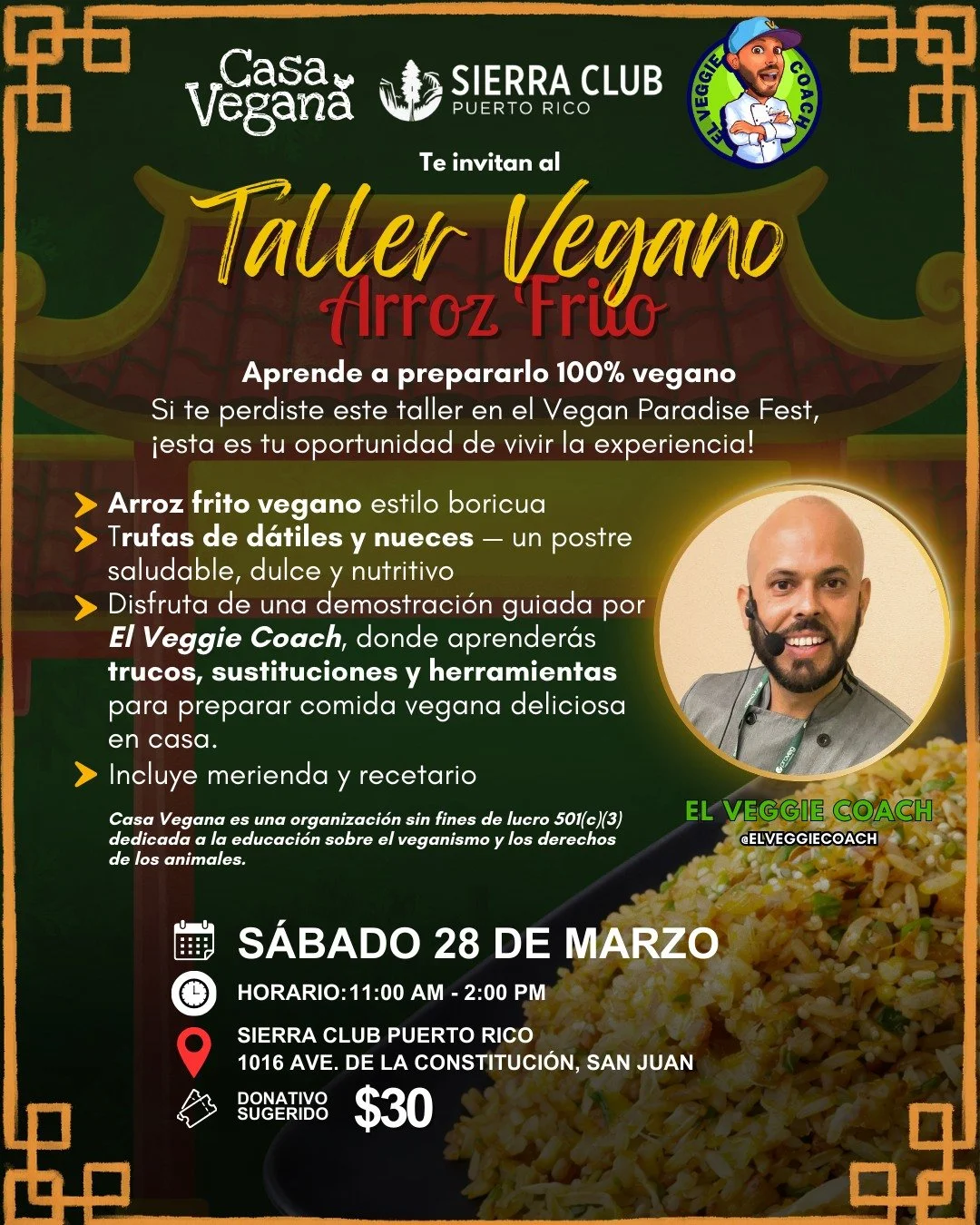 🥢✨ &iquest;Te perdiste el Taller Vegano de Arroz Frito en el Vegan Lab del @veganparadisefest ? &iexcl;Esta es tu oportunidad!

🎟️ Si asististe al Vegan Paradise Fest, revisa tu libreta de cupones. Puedes escanear tu cup&oacute;n y obtener 50% de d