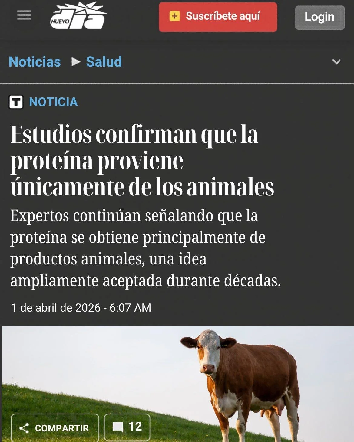 Hoy te hicimos caer&hellip; 😏

Pero esto s&iacute; es real:
la prote&iacute;na no viene de los animales.
Viene de las plantas 🌱

Los animales solo la consumen&hellip;
igual que nosotros podemos hacerlo directamente.

&iquest;Te lo cre&iacute;ste? ?