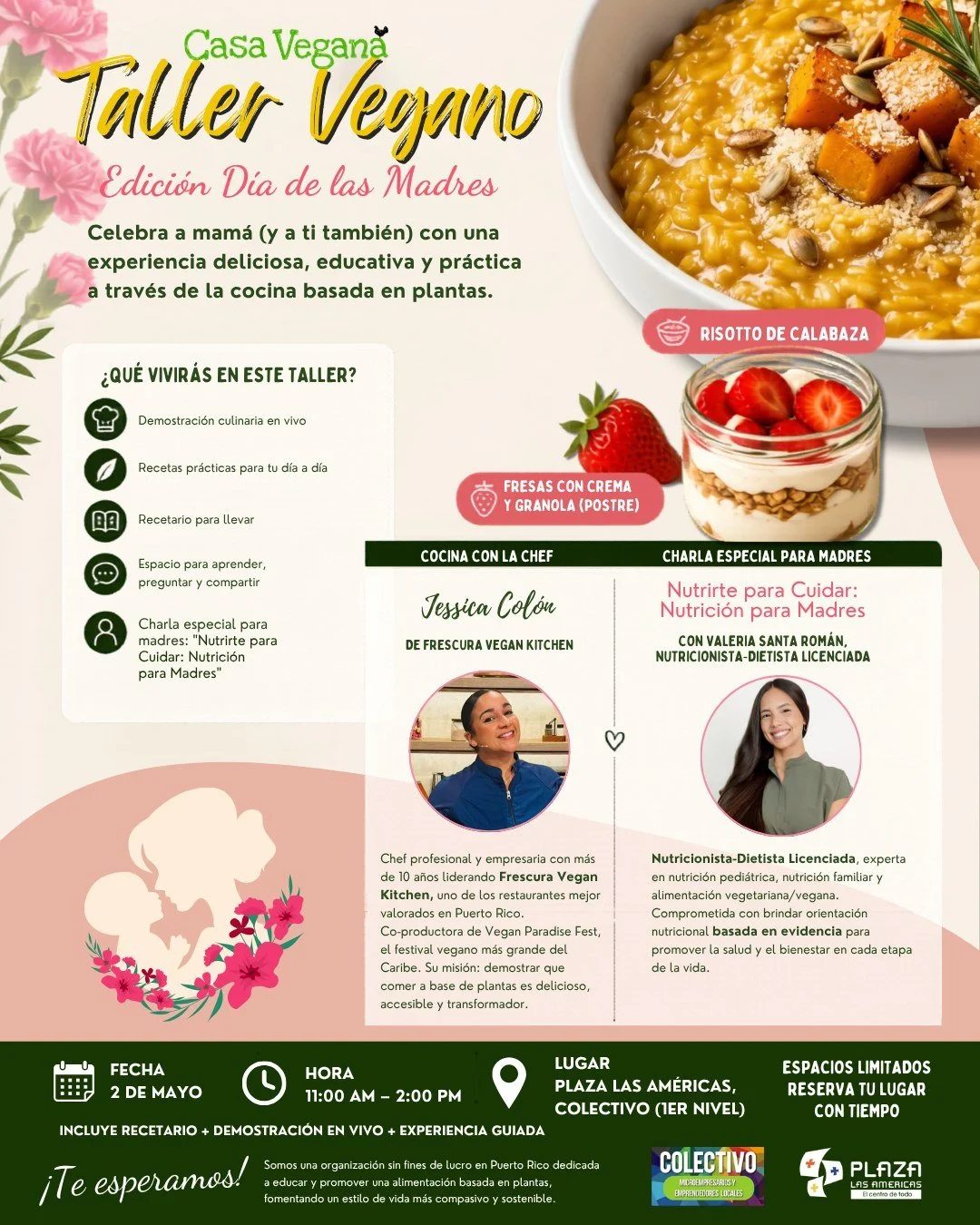 💐🌿 Celebra el D&iacute;a de las Madres de una forma diferente 🌿💐
Reg&aacute;lale a mam&aacute; (y a ti tambi&eacute;n) una experiencia que nutre, conecta y transforma 💚

El s&aacute;bado 2 de mayo, acomp&aacute;&ntilde;anos en nuestro Taller Veg