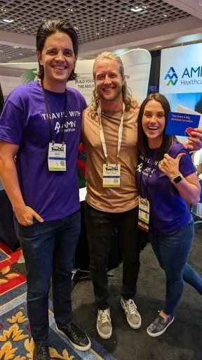 Skip smiling and posing with 2 of his favorite recruiters from a travel physical therapy company. One of them helped Skip land his first travel physical therapy job ever and many other travel PT contracts throughout the years.